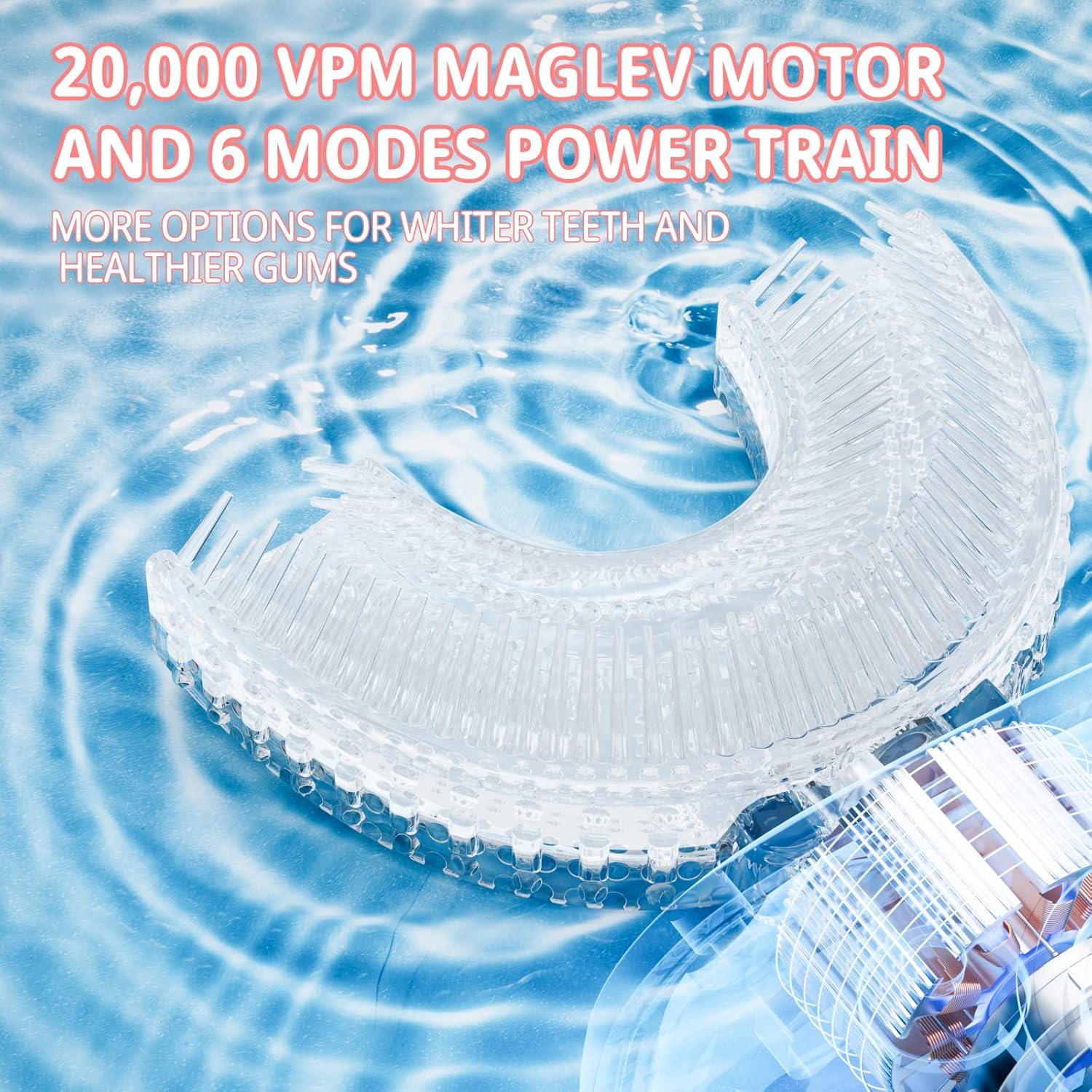 Cepillo de dientes eléctrico ELOTAME en forma de U Rosa 2-7 años