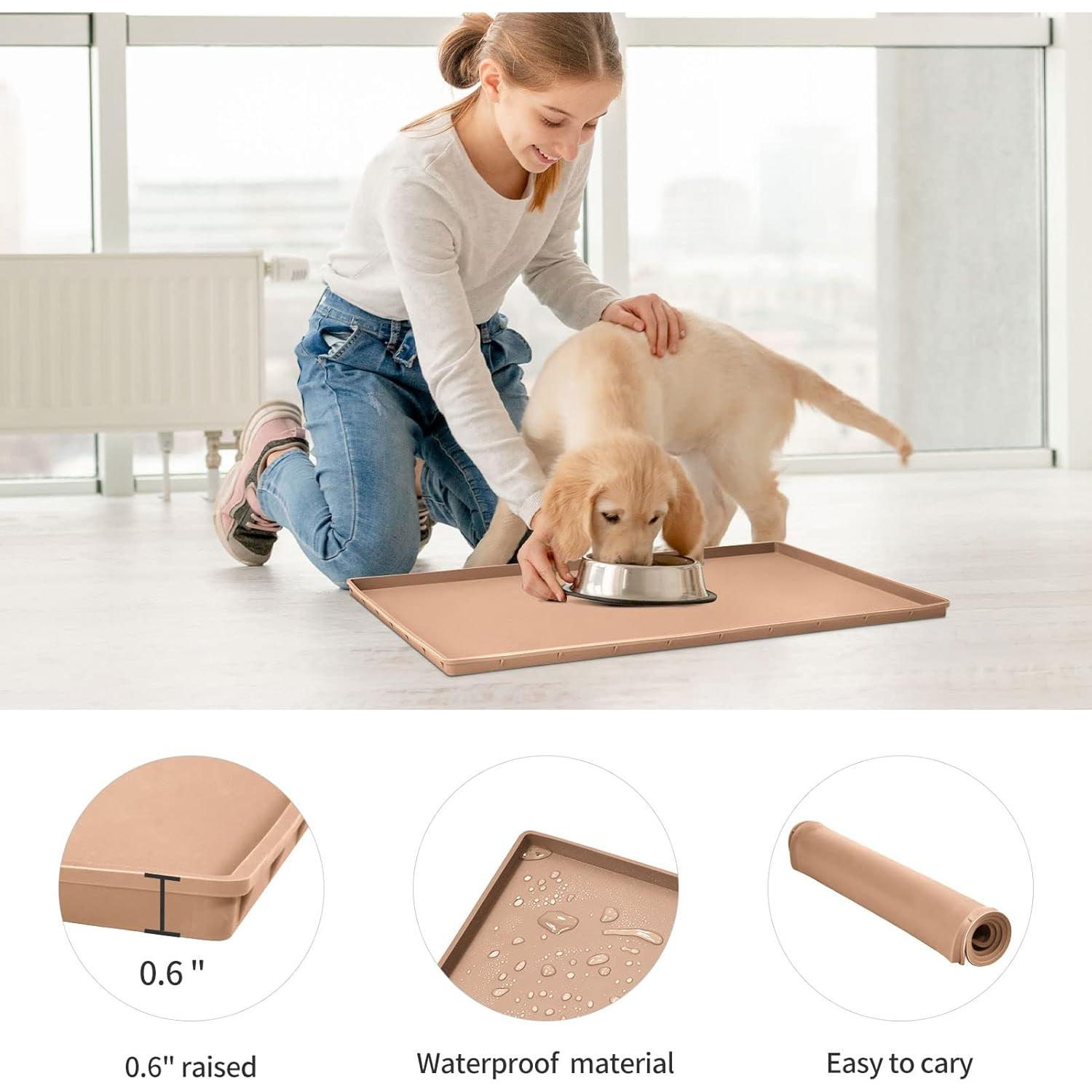 Alfombrilla de Silicona EIOKIT para Comida de Mascotas 46.99x29.21cm