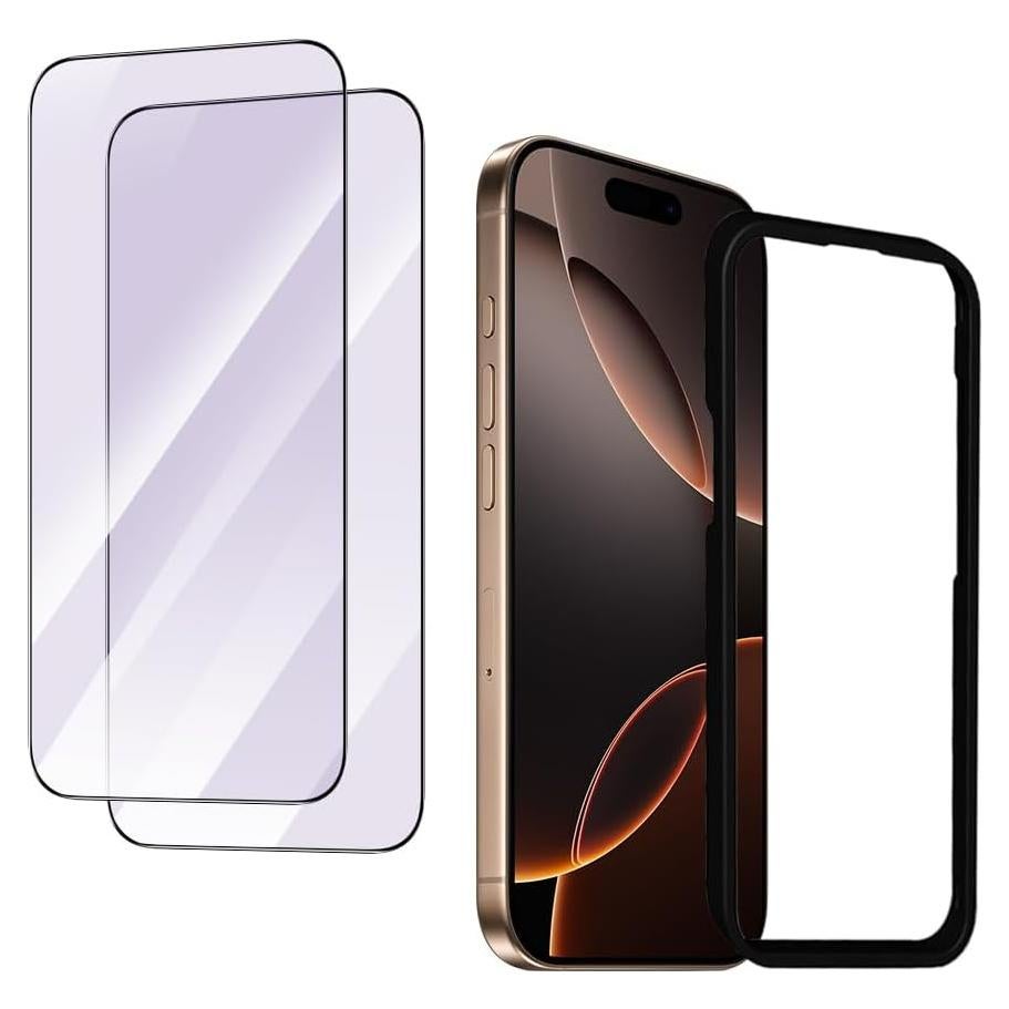 Protector de Pantalla Anti Luz Azul PROTECCION PERFECTA para iPhone 16 Pro 2024 - Vidrio Templado 6X Fuerte