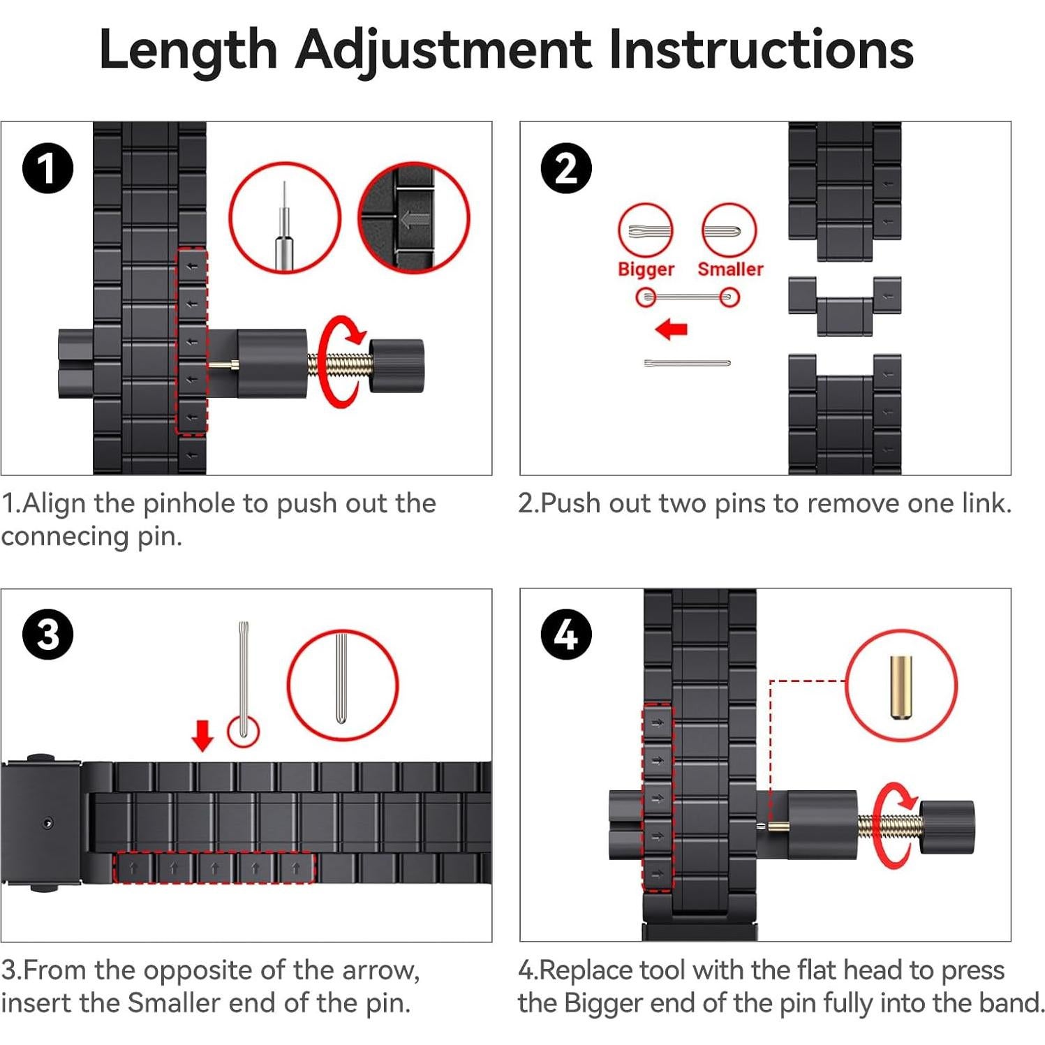 Correa de Acero Inoxidable Bestig para Apple Watch 38-42mm