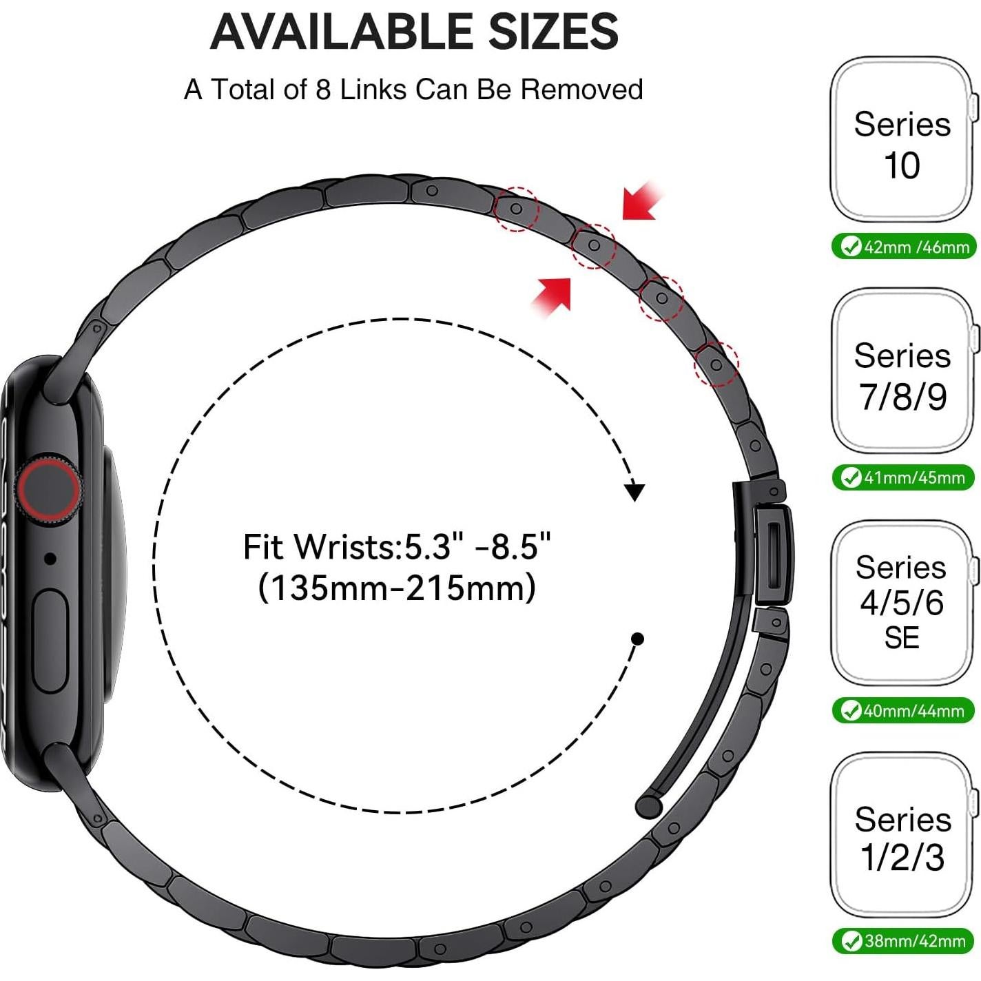 Correa de Acero Inoxidable Bestig para Apple Watch 38-42mm