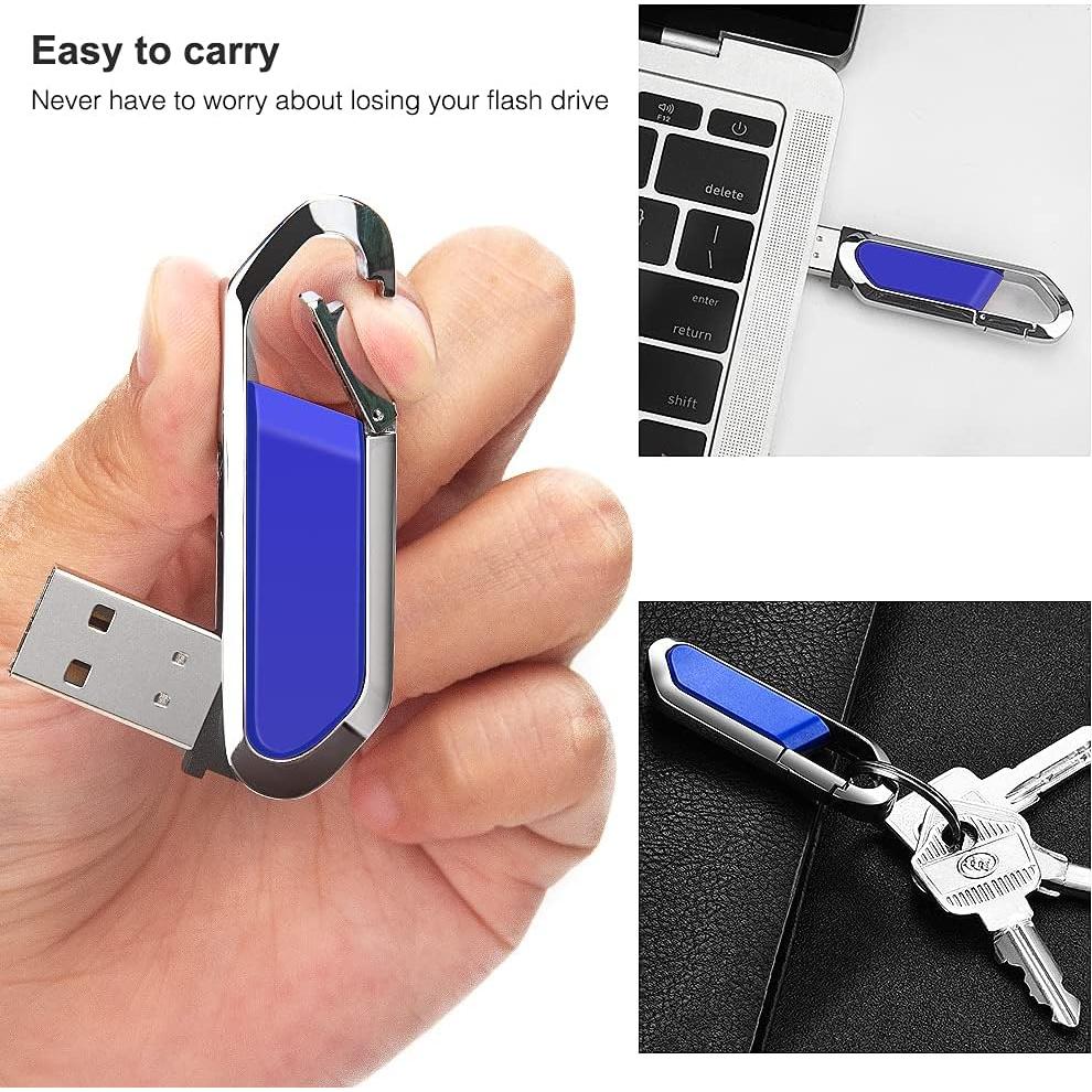Unidad Flash USB 64GB BORLTER CLAMP Llavero Metal Azul