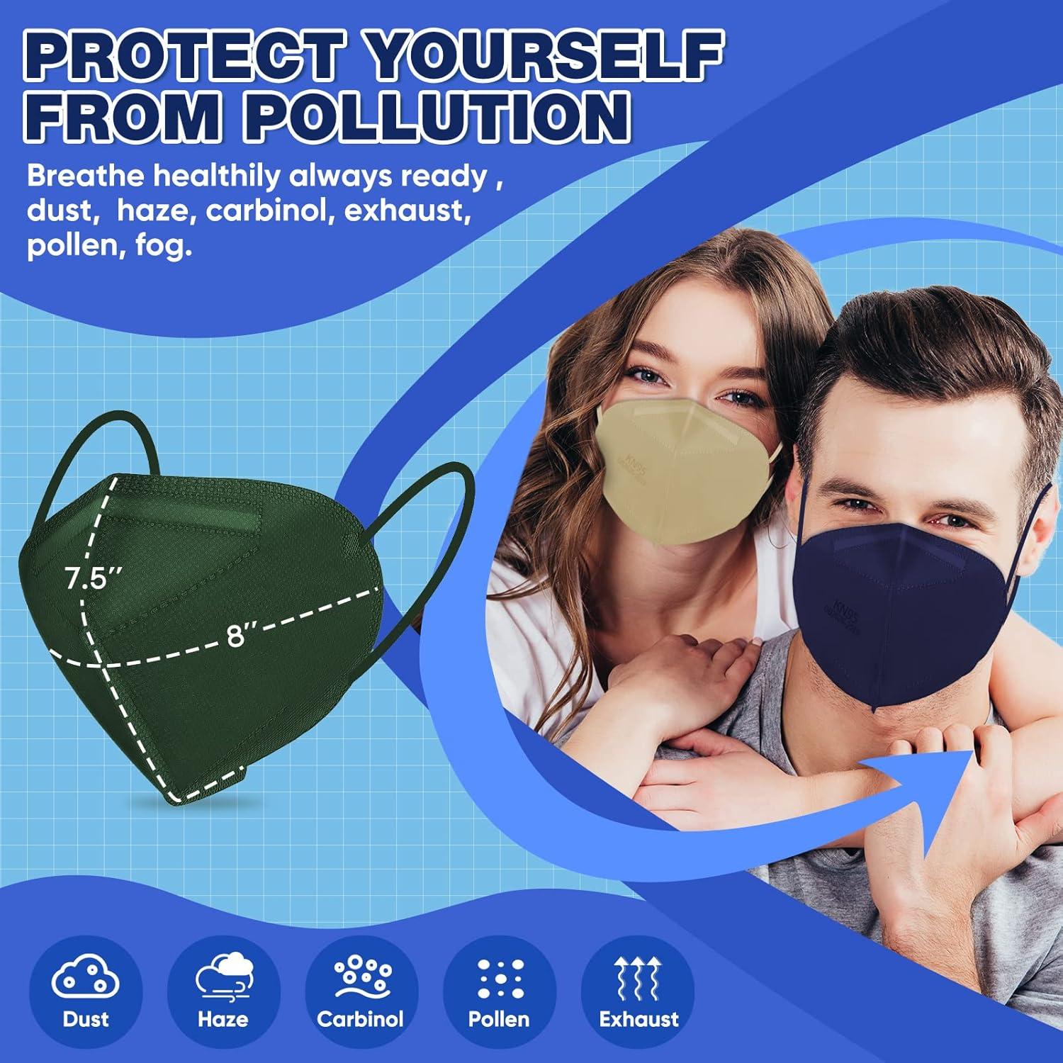 Mascarillas KN95 XDX Multicolor 60 Paquetes Adultos 5 Capas