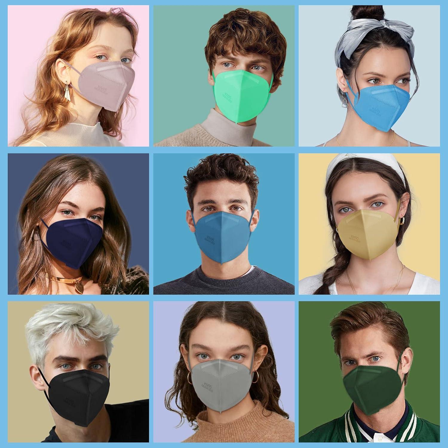 Mascarillas KN95 XDX Multicolor 60 Paquetes Adultos 5 Capas