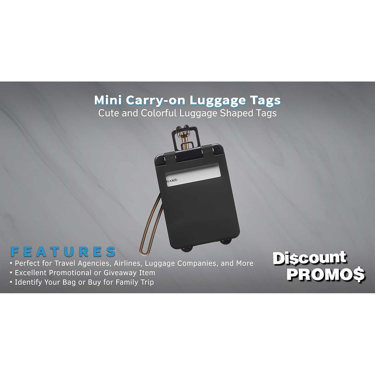 10 Mini Etiquetas de Equipaje de Mano Descuento Promos - Plástico