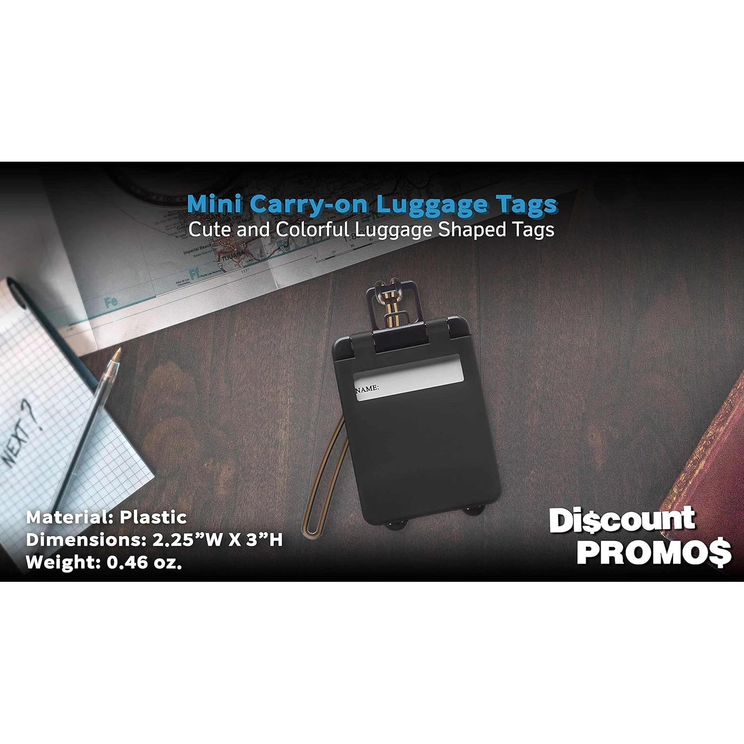 10 Mini Etiquetas de Equipaje de Mano Descuento Promos - Plástico