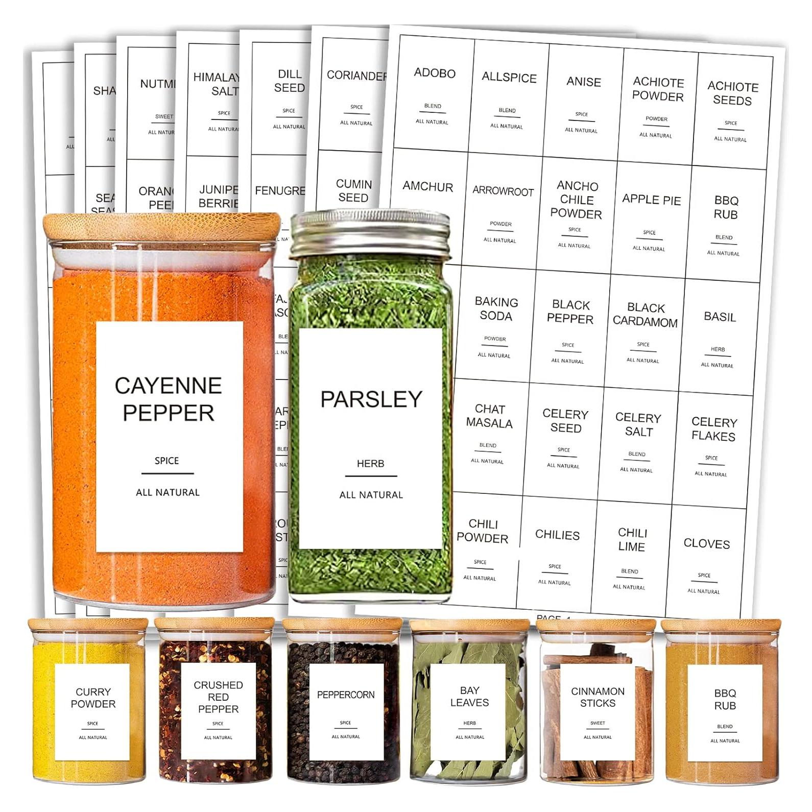 191 Etiquetas para Tarros de Especias GPOVVIMX Impermeables