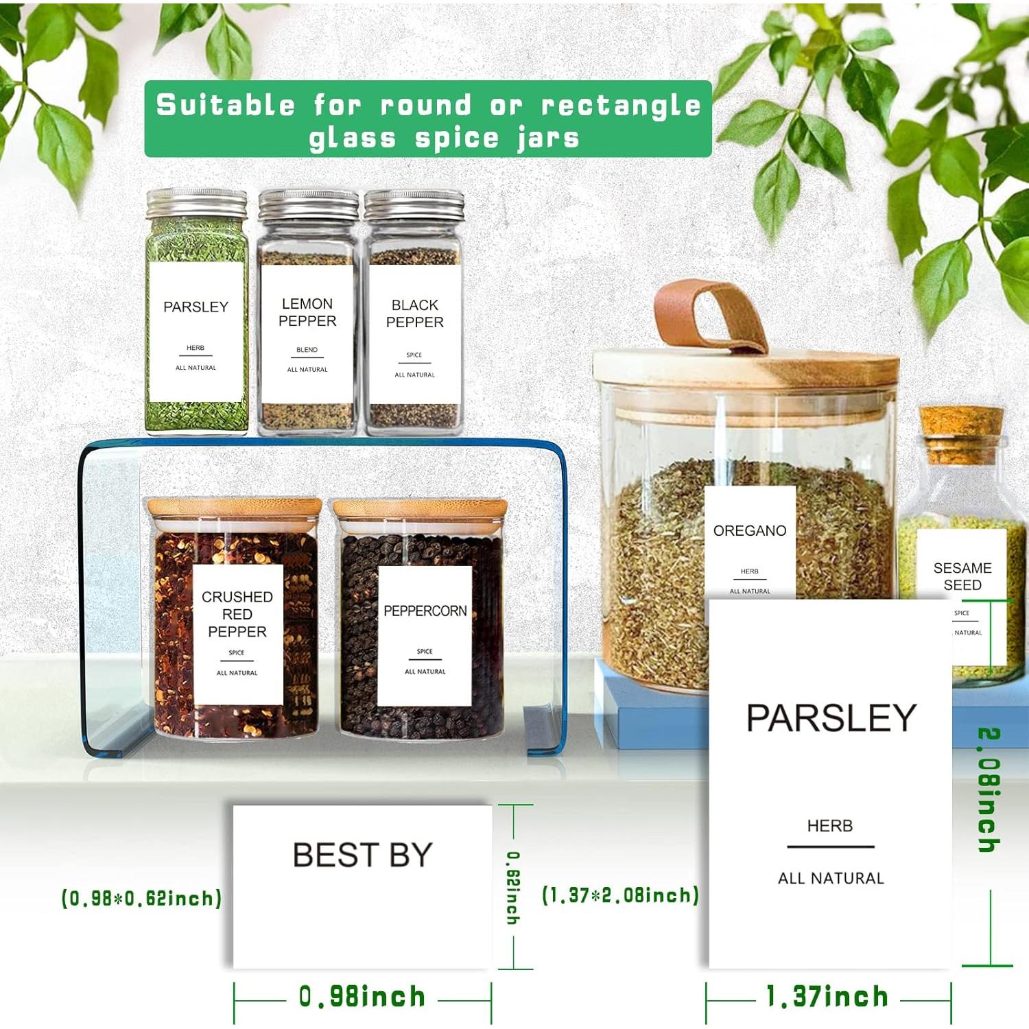 191 Etiquetas para Tarros de Especias GPOVVIMX Impermeables