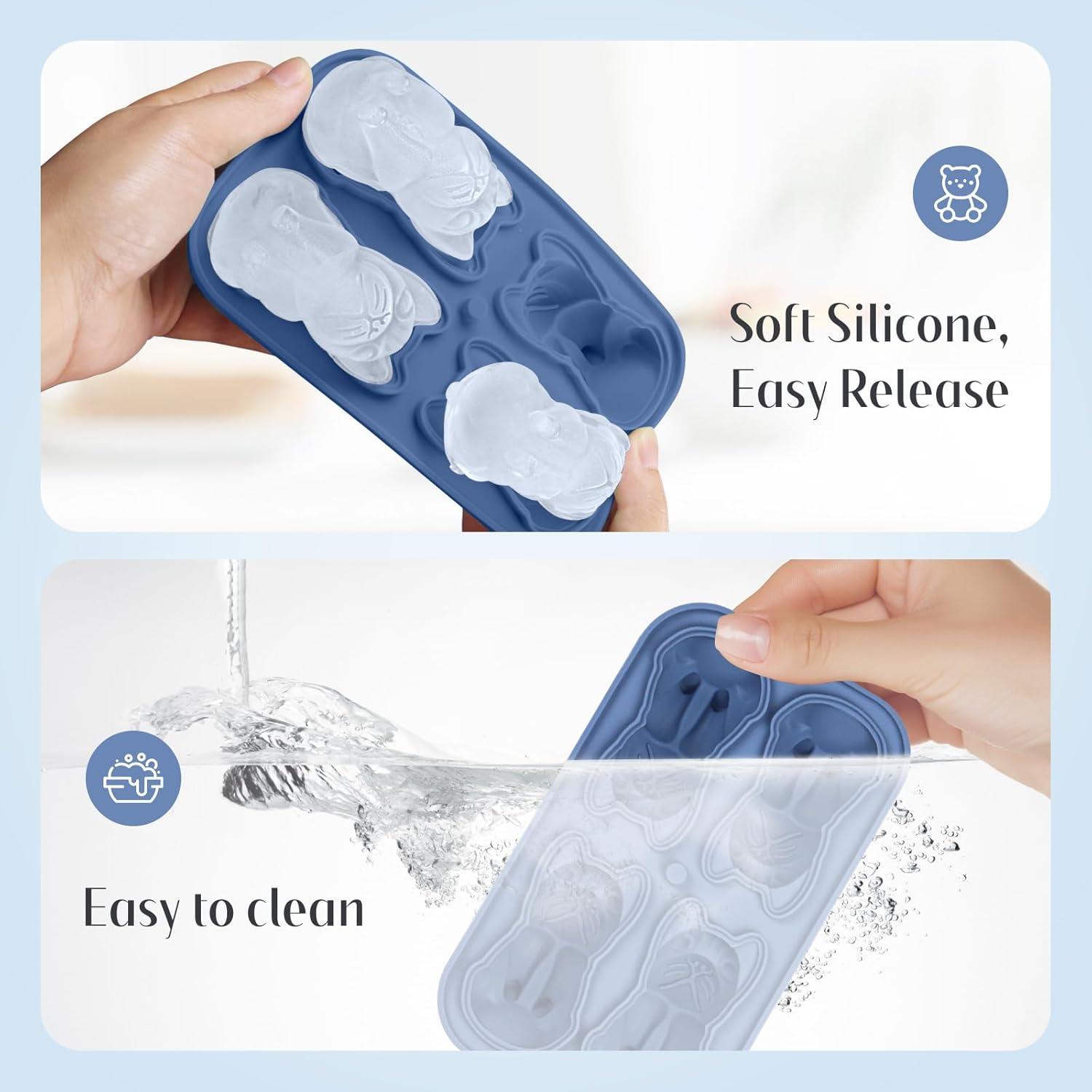 Bandejas de Silicona para Hielo Teeloray 3D Gato y Perro