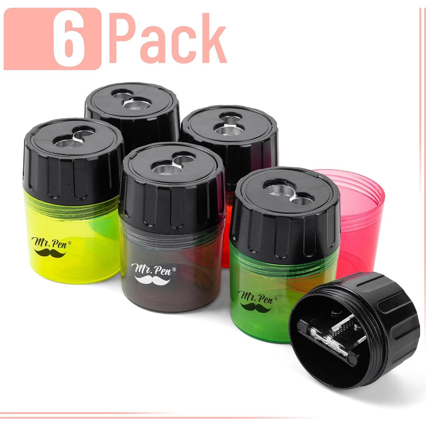 Sacapuntas Manual Mr. Pen - Paquete de 6 Colores Asortidos