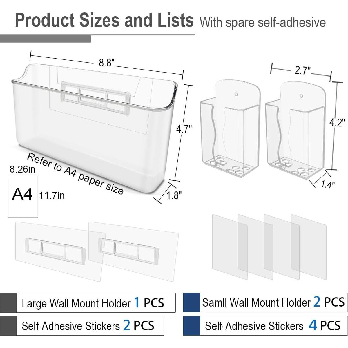 Juego de Soporte Montado en Pared ITATIOLFY - 4 Piezas Acrílico