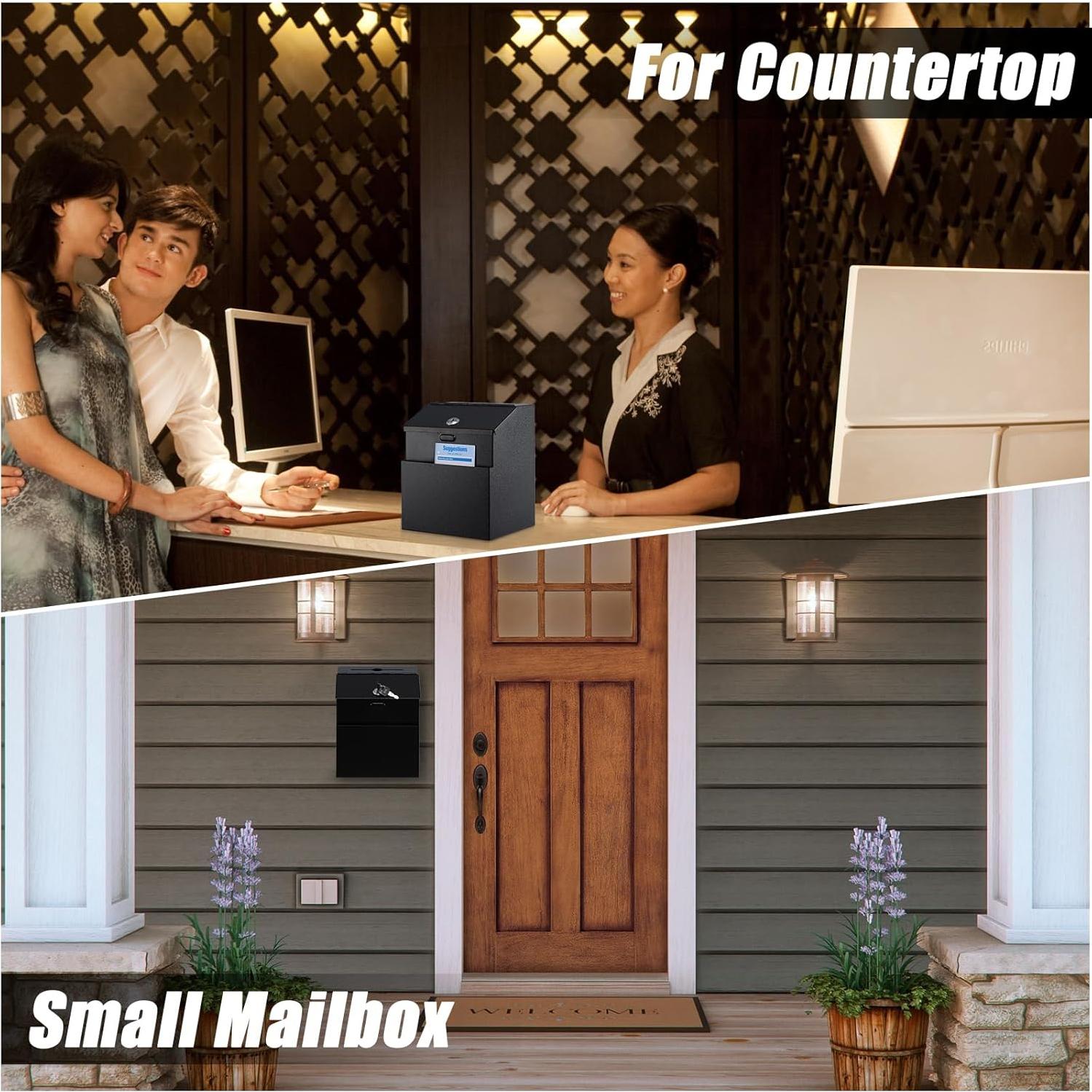 Caja de Sugerencias KYODOLED Negra con Cerradura y 50 Tarjetas