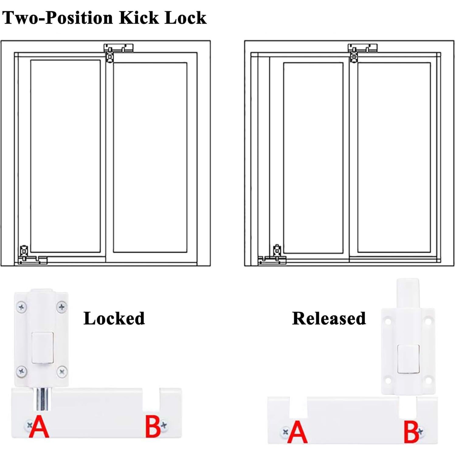Cerradura de Pie para Puerta Corredera ReigaHood 2 Paquete Blanco