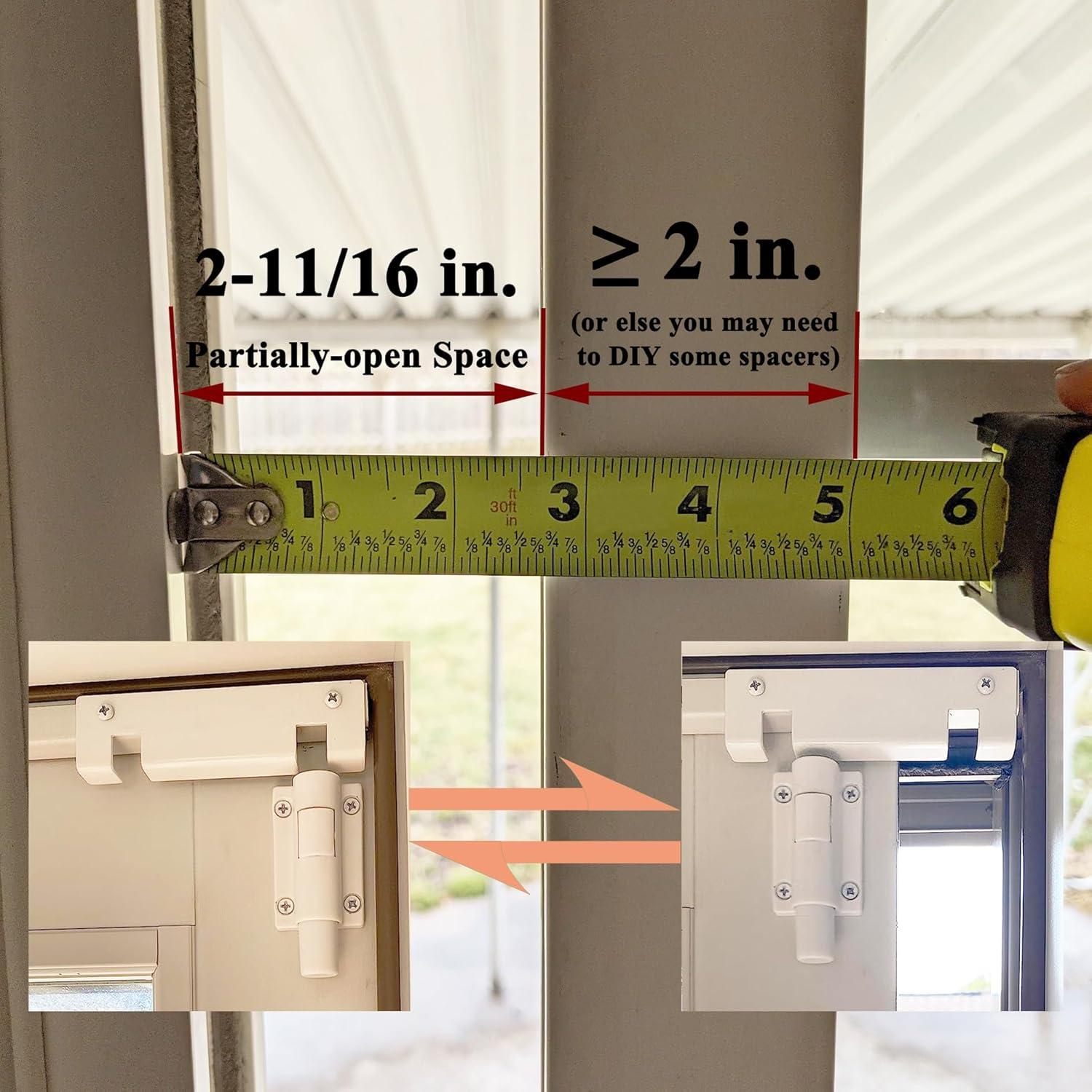 Cerradura de Pie para Puerta Corredera ReigaHood 2 Paquete Blanco