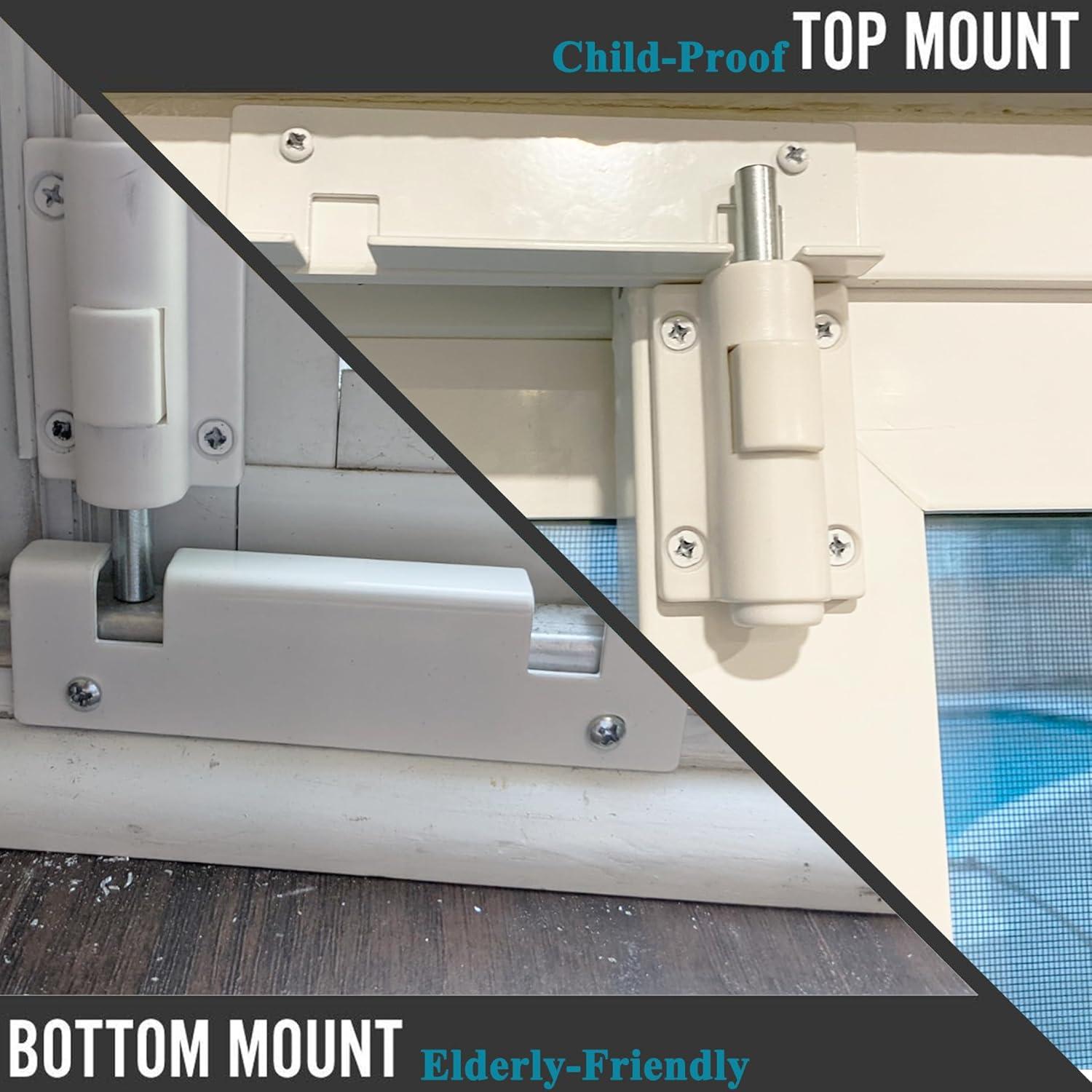 Cerradura de Pie para Puerta Corredera ReigaHood 2 Paquete Blanco