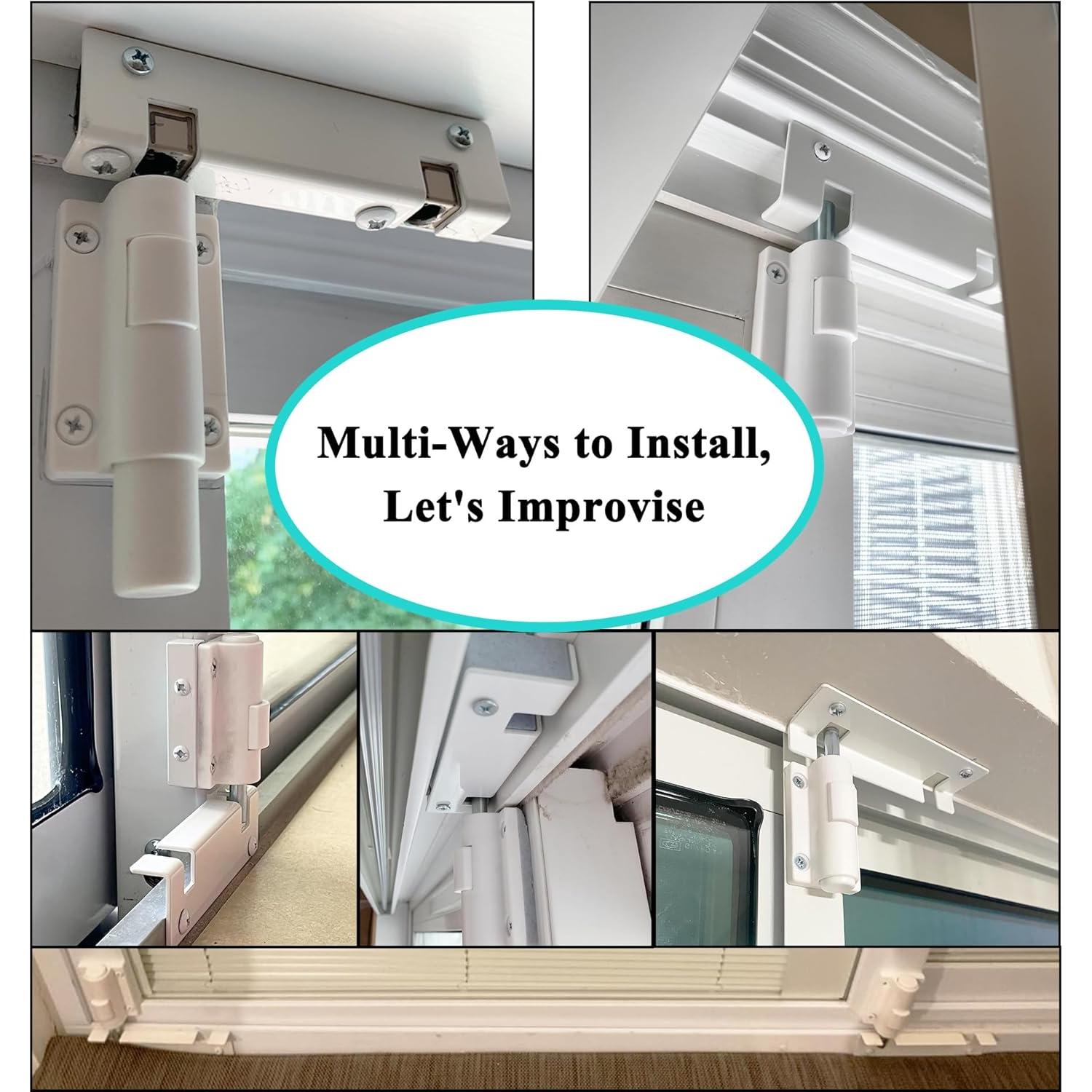 Cerradura de Pie para Puerta Corredera ReigaHood 2 Paquete Blanco