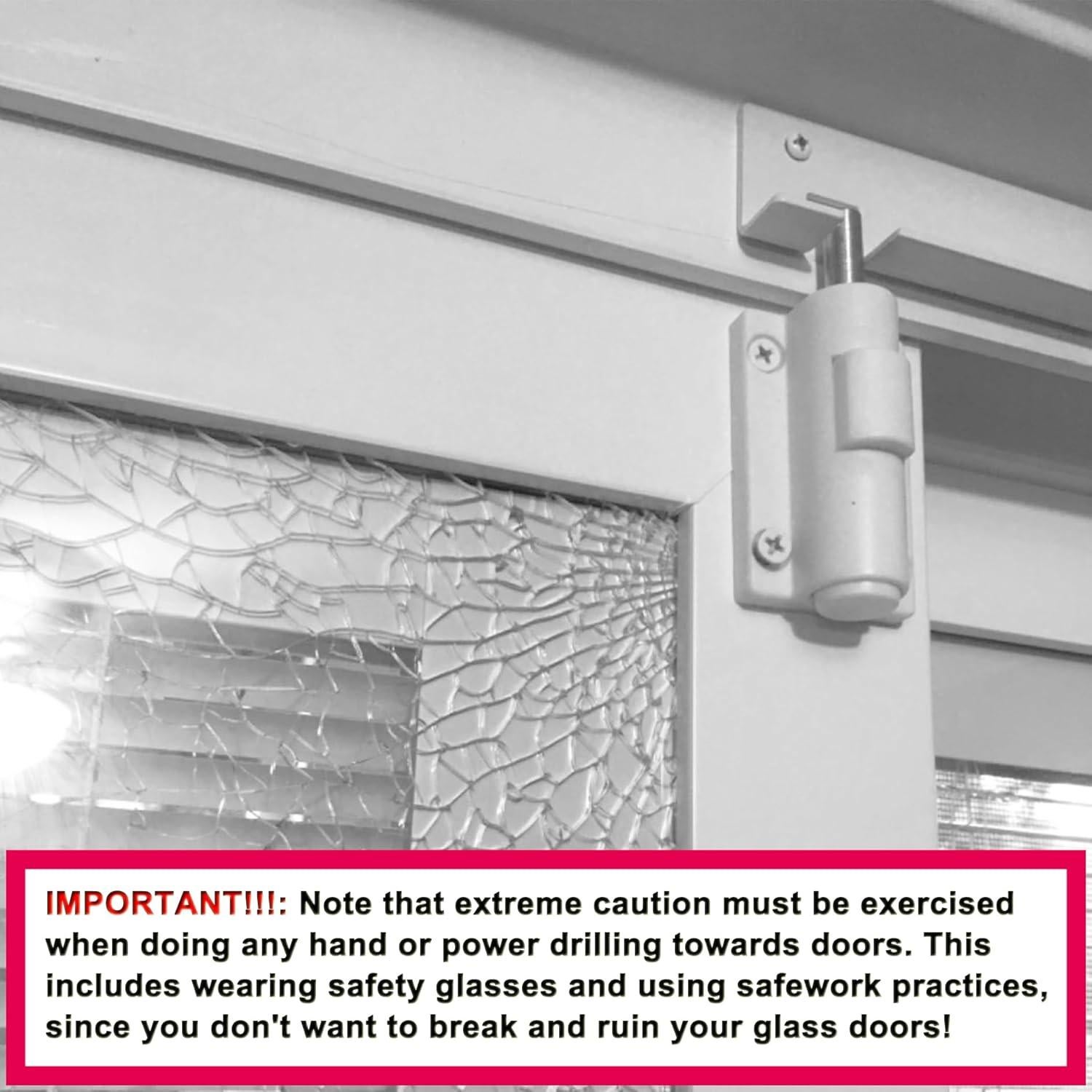 Cerradura de Pie para Puerta Corredera ReigaHood 2 Paquete Blanco