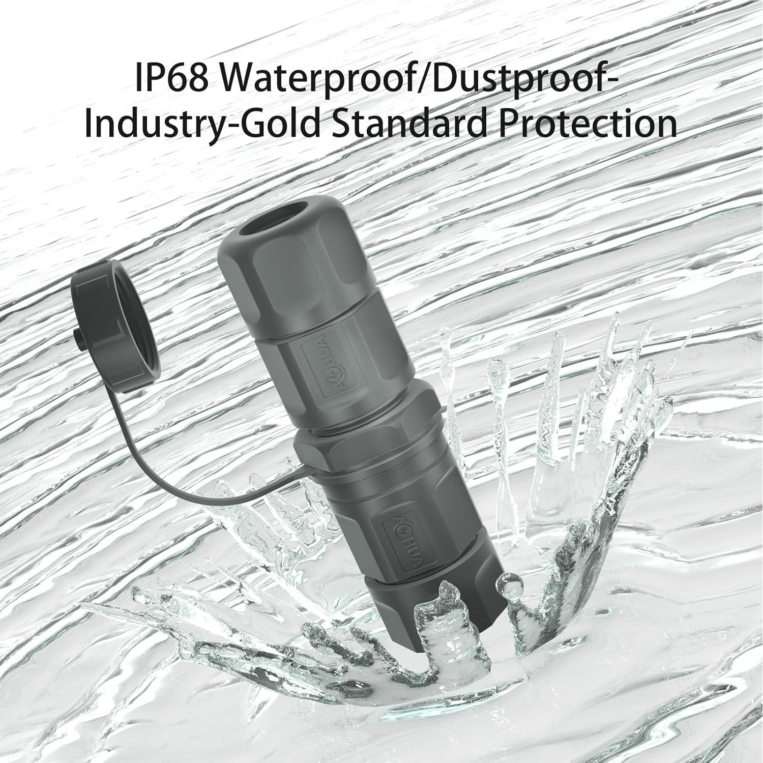 Acoplador RJ45 AOHUA IP68 a Prueba de Agua - Paquete de 3