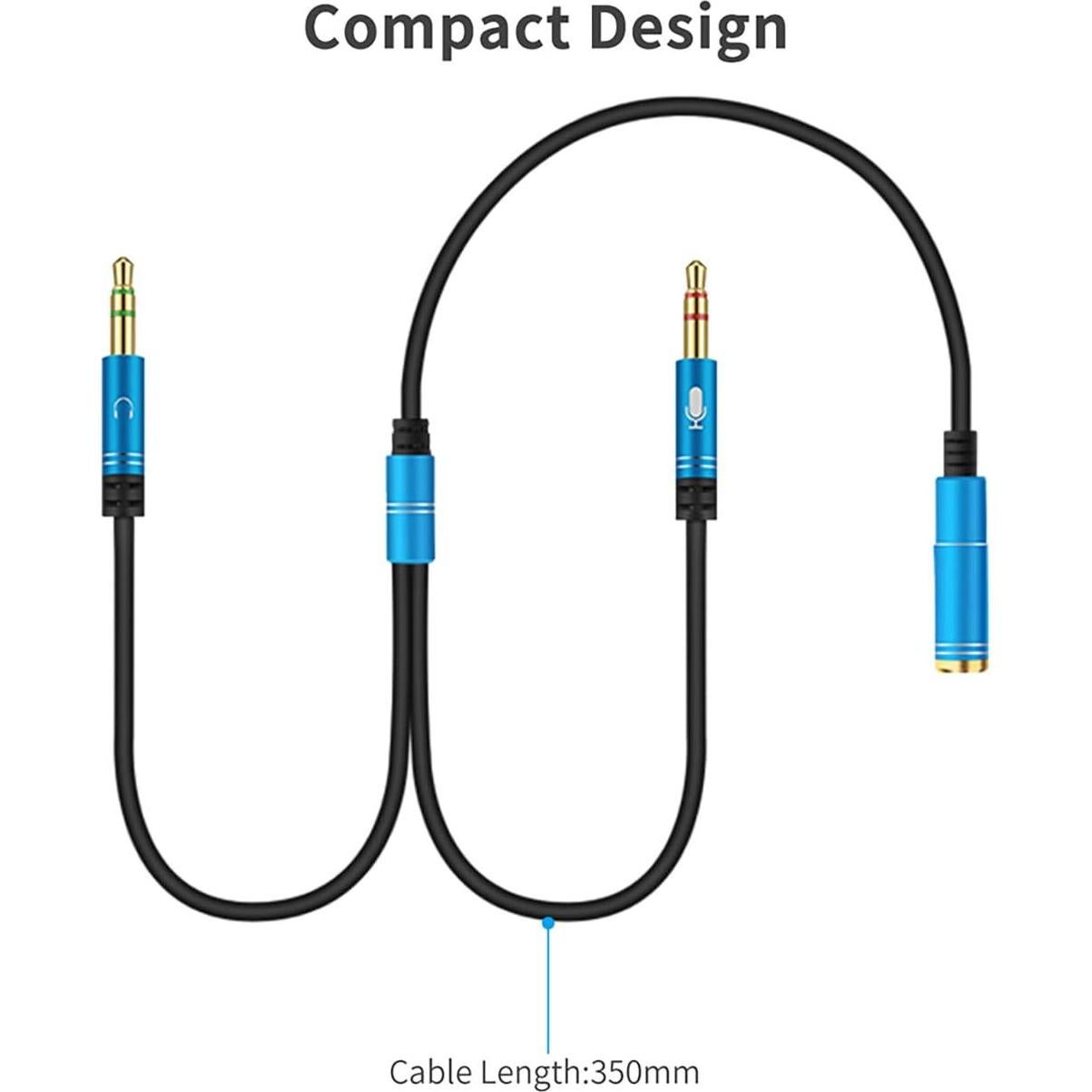 Divisor de Auriculares 3.5mm Canfon CF-M403 Negro 35CM