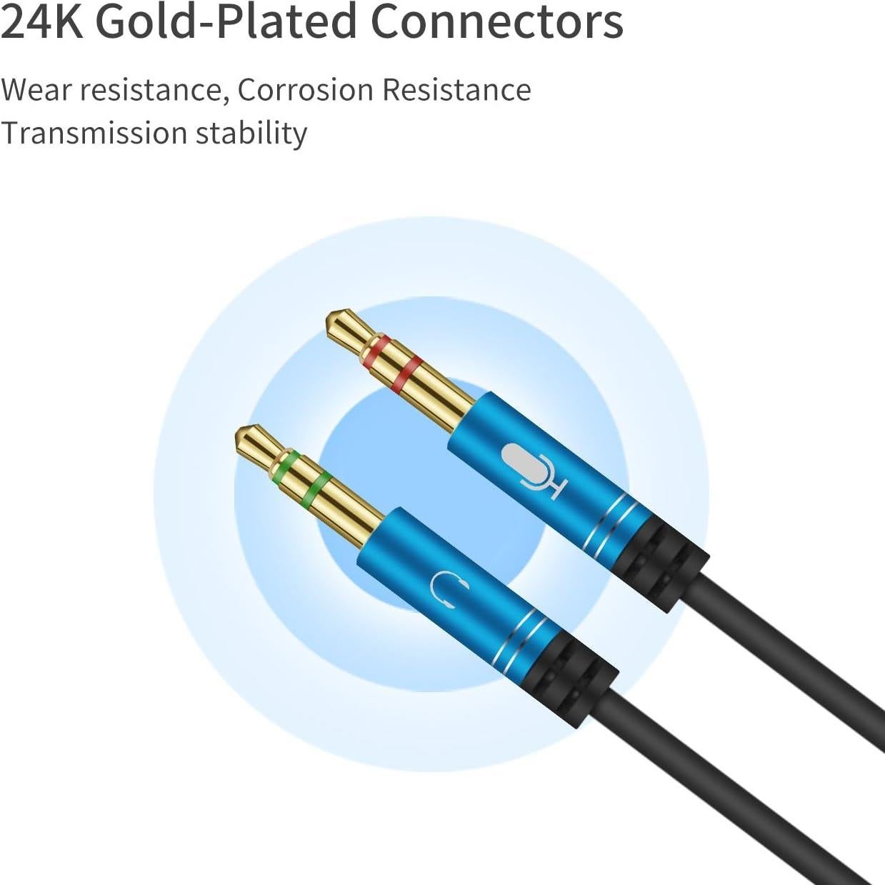 Divisor de Auriculares 3.5mm Canfon CF-M403 Negro 35CM