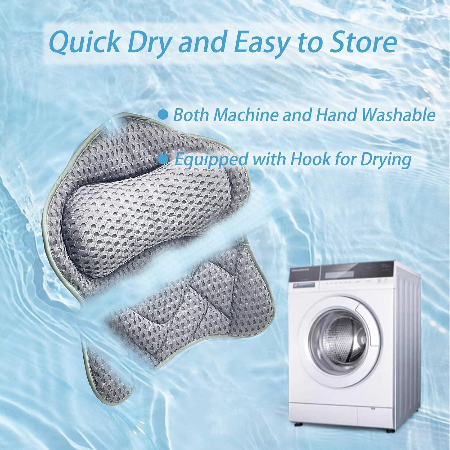 Almohada de Baño Ergonomica Vezyturly Gris con Ventosas