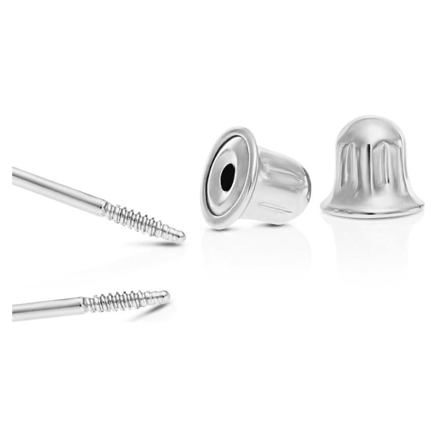 Par de tornillos de repuesto oro blanco 14k Tilo Jewelry