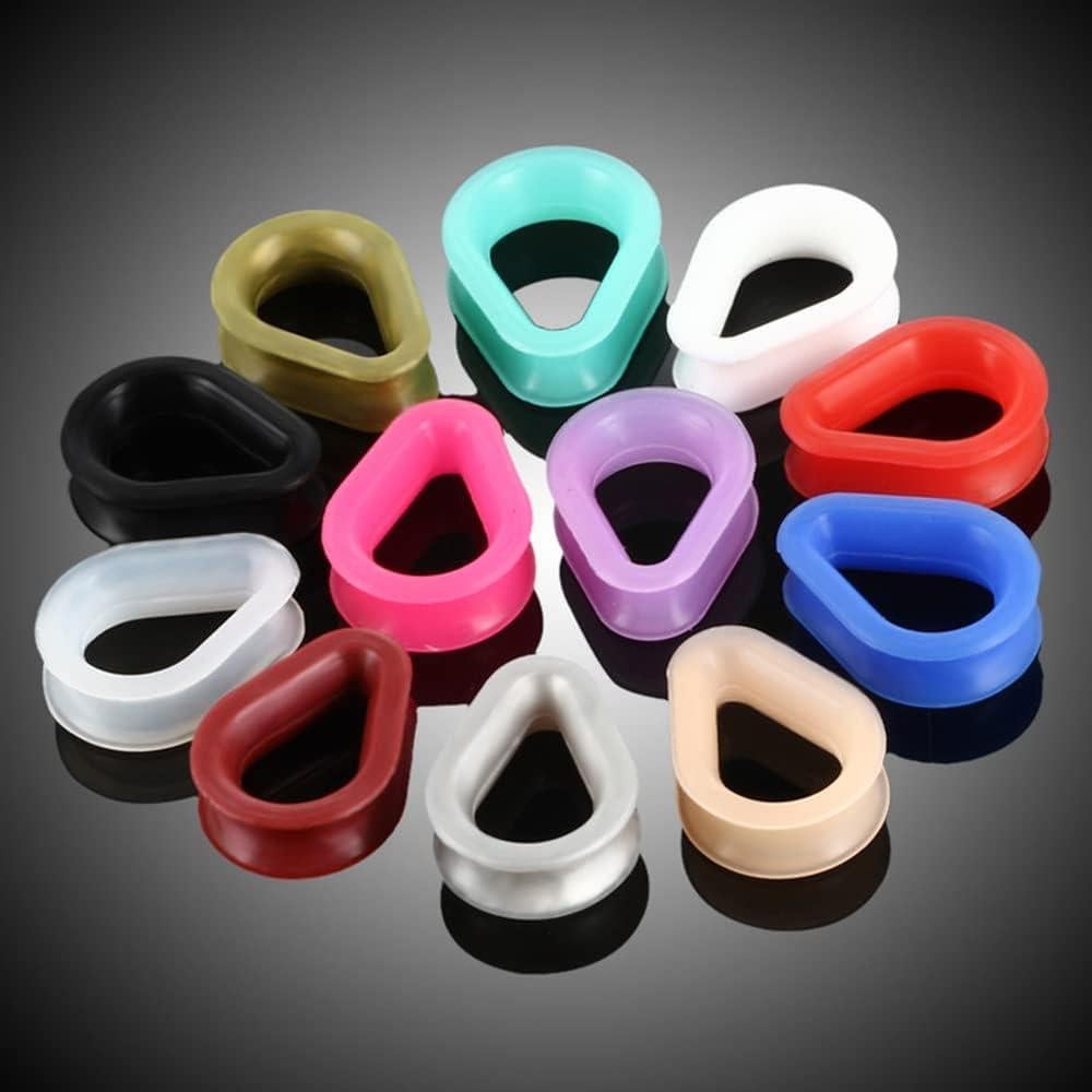 Túneles de oído de silicona NewZenro 00g (10mm) set de 2 pares