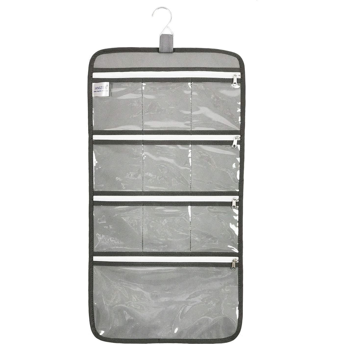 Organizador de Joyería Colgante ANIZER 10 Bolsillos Gris