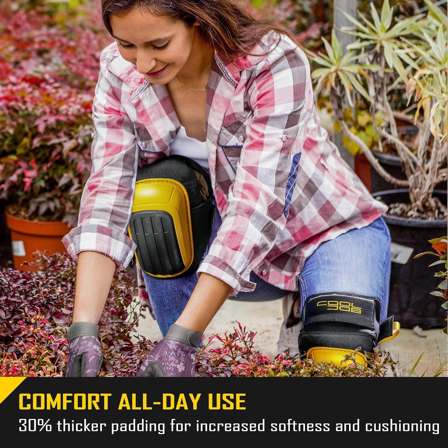 Rodilleras Profesionales COOLJOB Amarillo con Acolchado de Gel