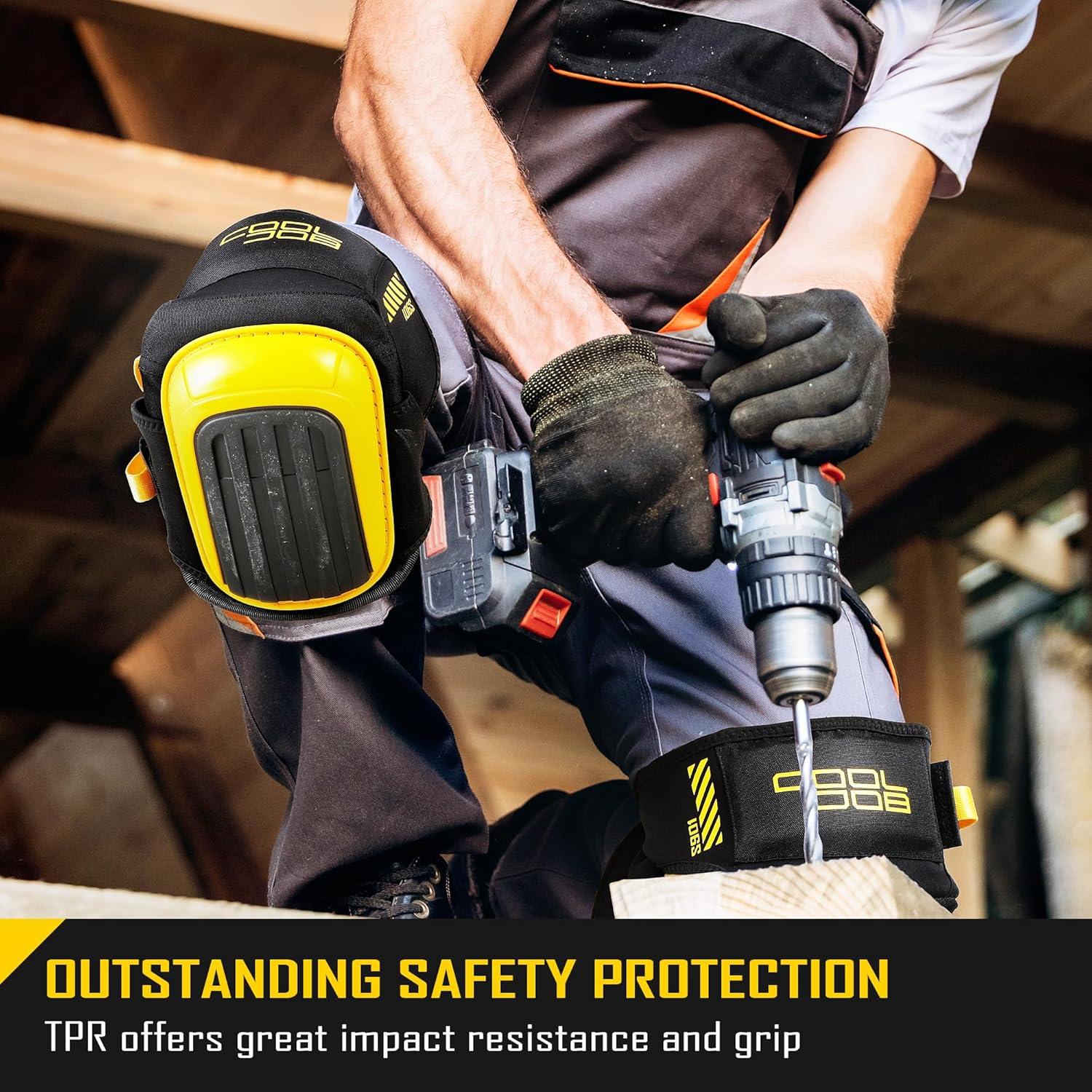 Rodilleras Profesionales COOLJOB Amarillo con Acolchado de Gel