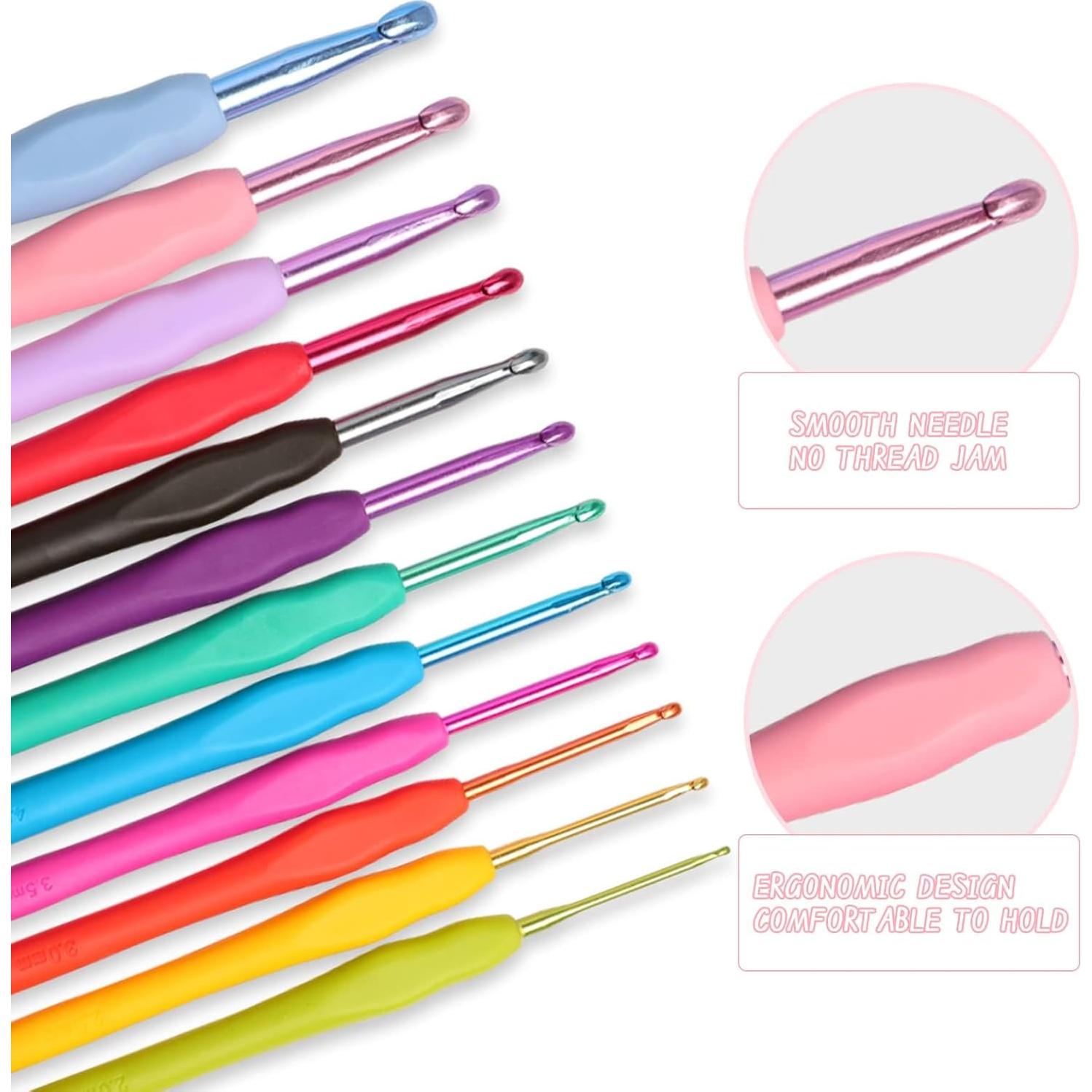 Juego de Ganchos de Crochet KOKNIT 12 Piezas con Mango Ergonómico