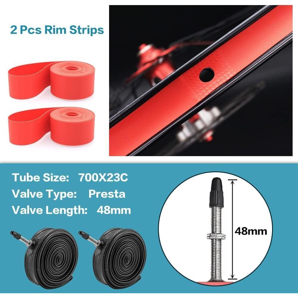 Neumáticos de Bicicleta de Carretera SIMEIQI 700x23C 2 Cámaras