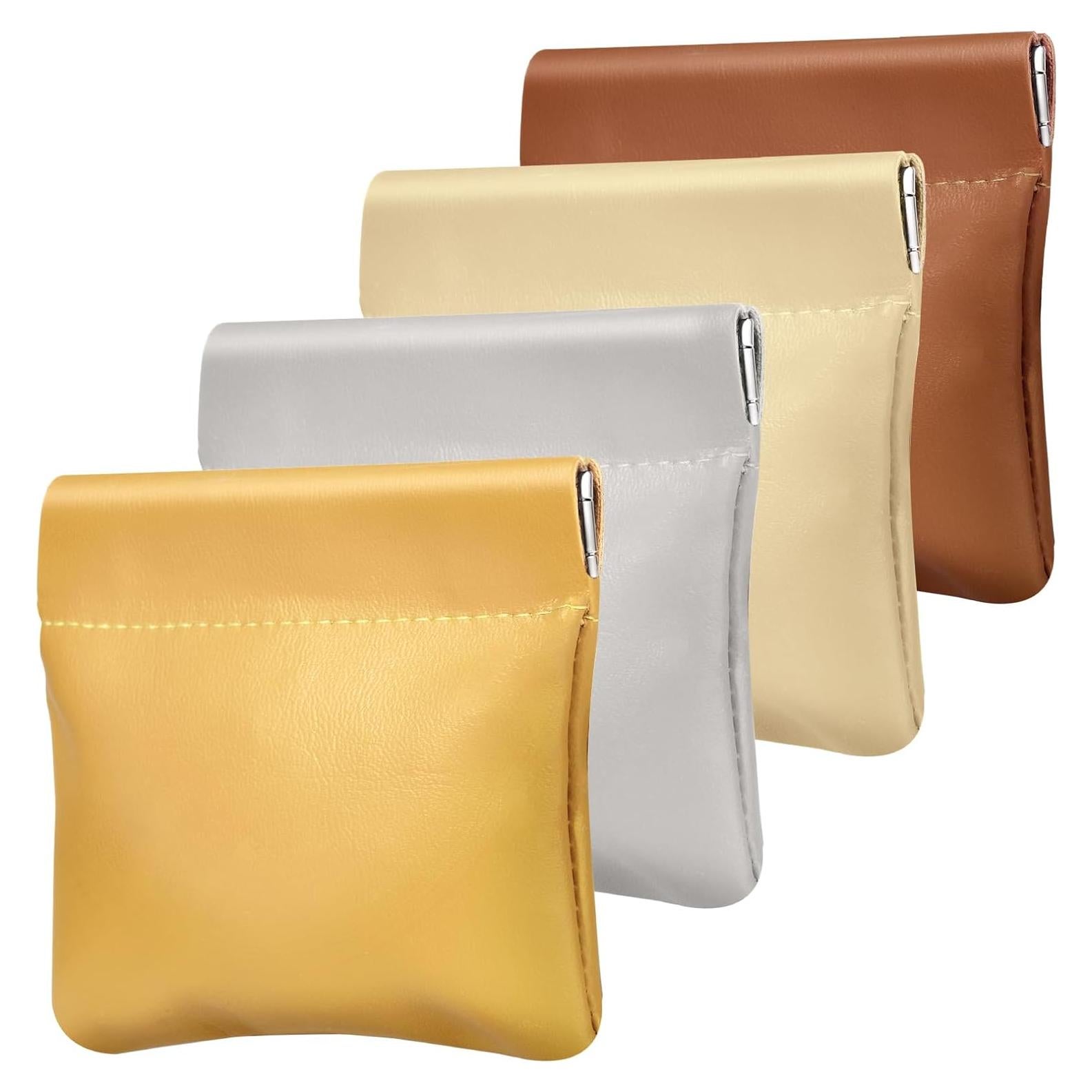 Monedero de Presión ISKYBOB 4 Pcs Cuero PU 8x8cm Otoño