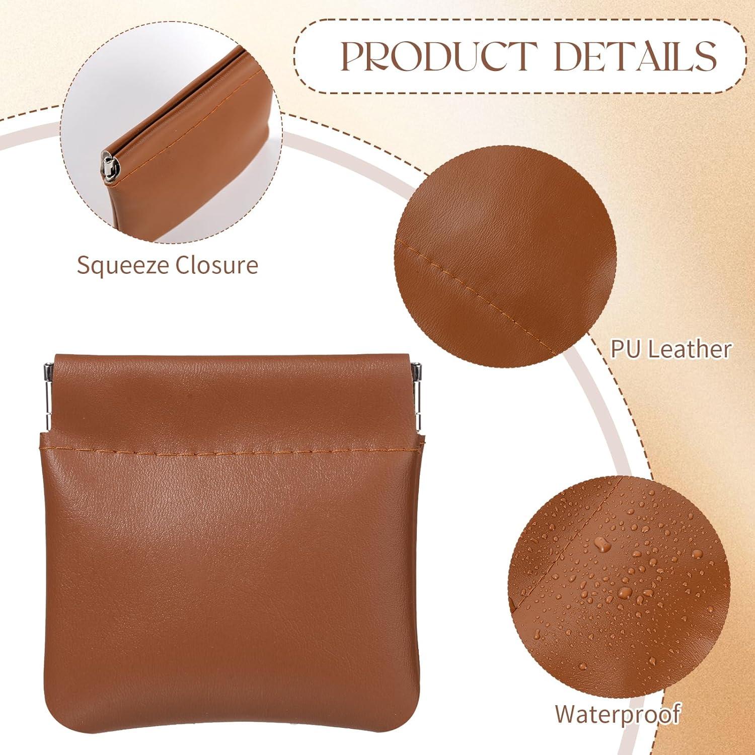 Monedero de Presión ISKYBOB 4 Pcs Cuero PU 8x8cm Otoño