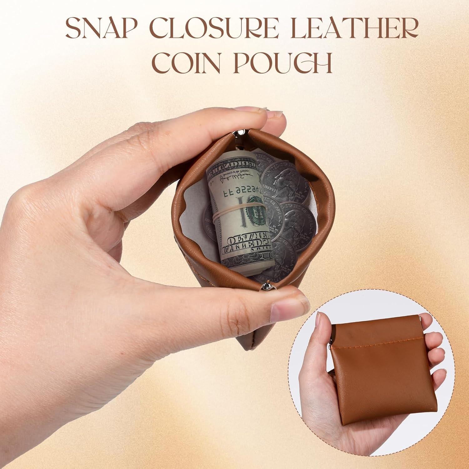 Monedero de Presión ISKYBOB 4 Pcs Cuero PU 8x8cm Otoño