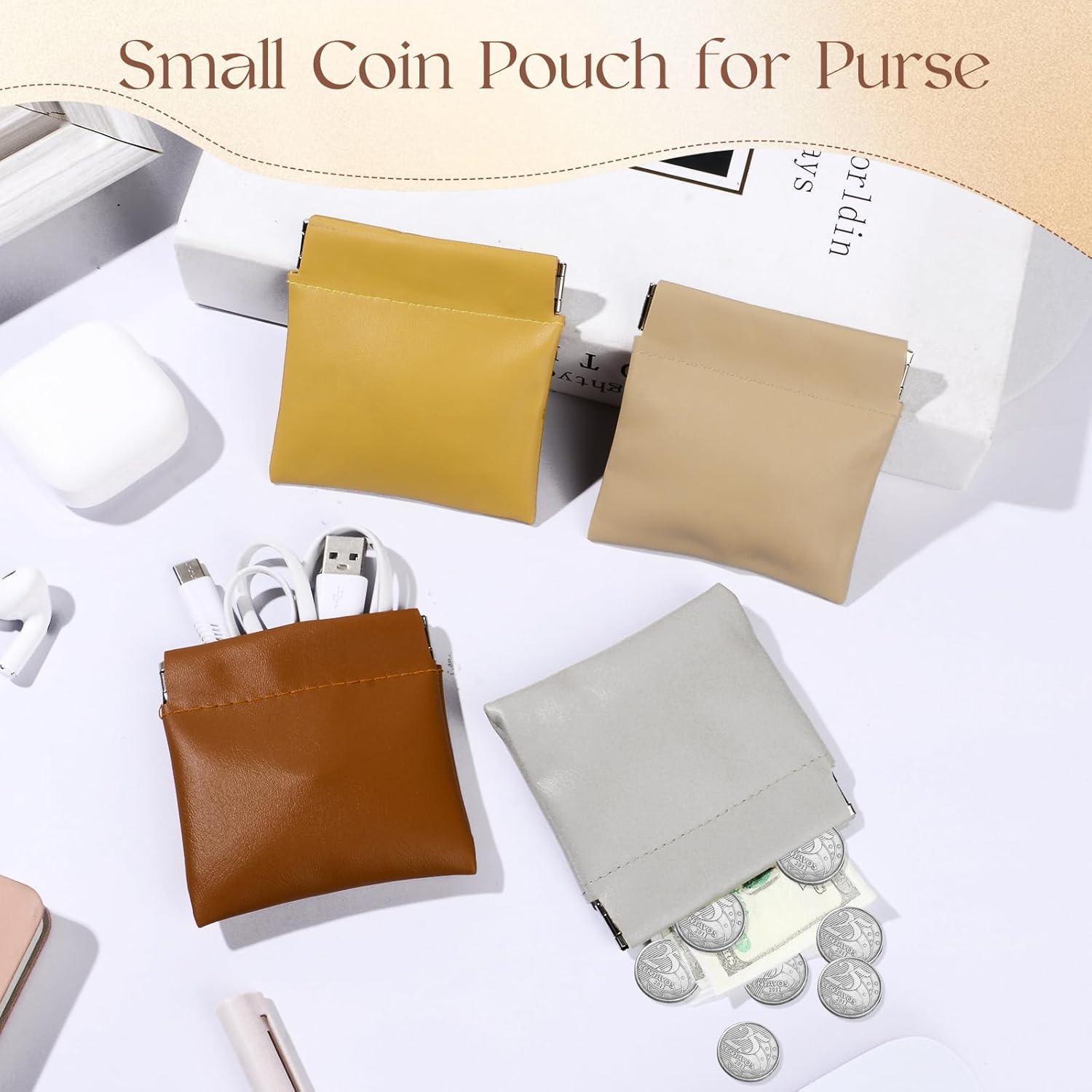 Monedero de Presión ISKYBOB 4 Pcs Cuero PU 8x8cm Otoño