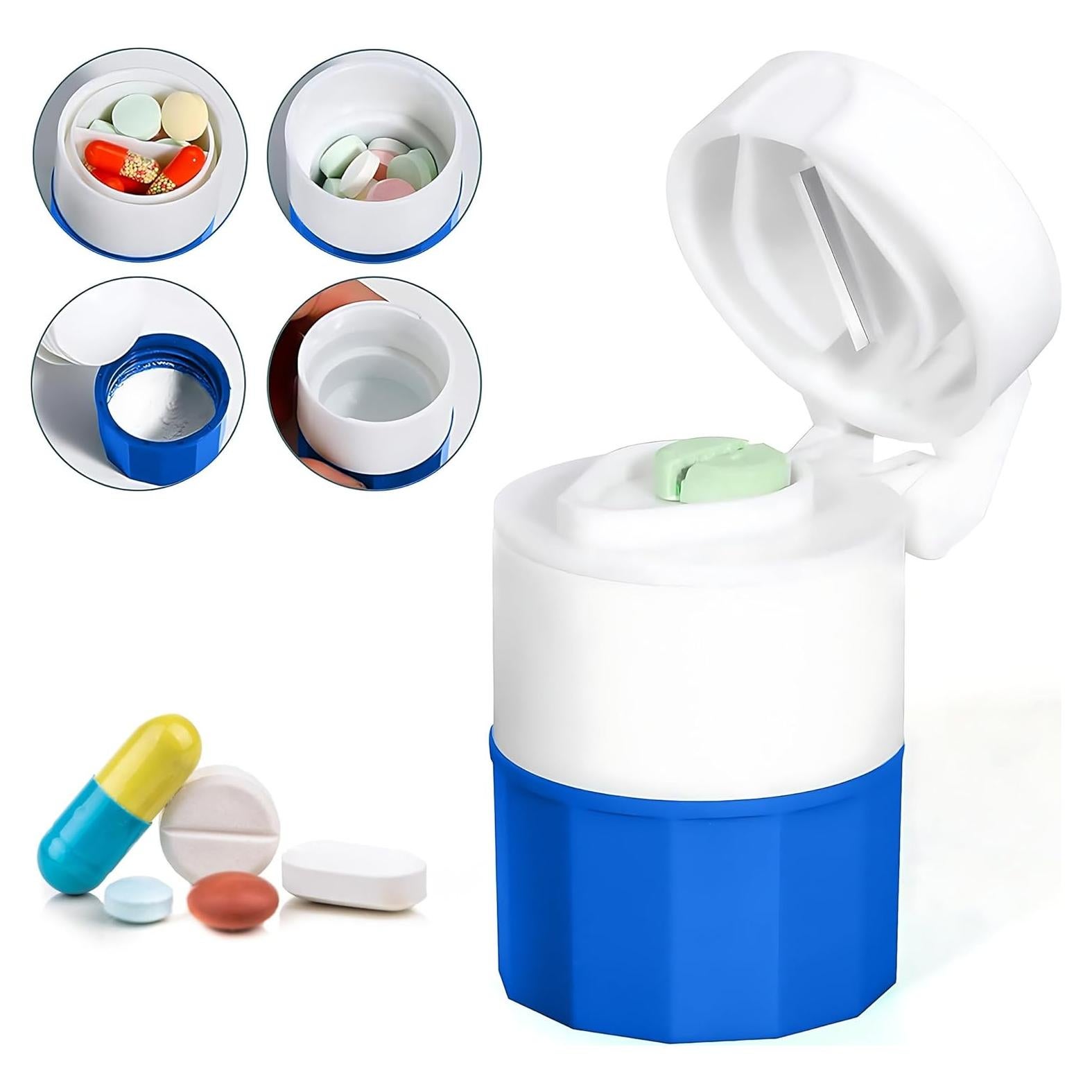 Triturador y Molinillo de Pastillas YourRx 4 en 1 - Azul