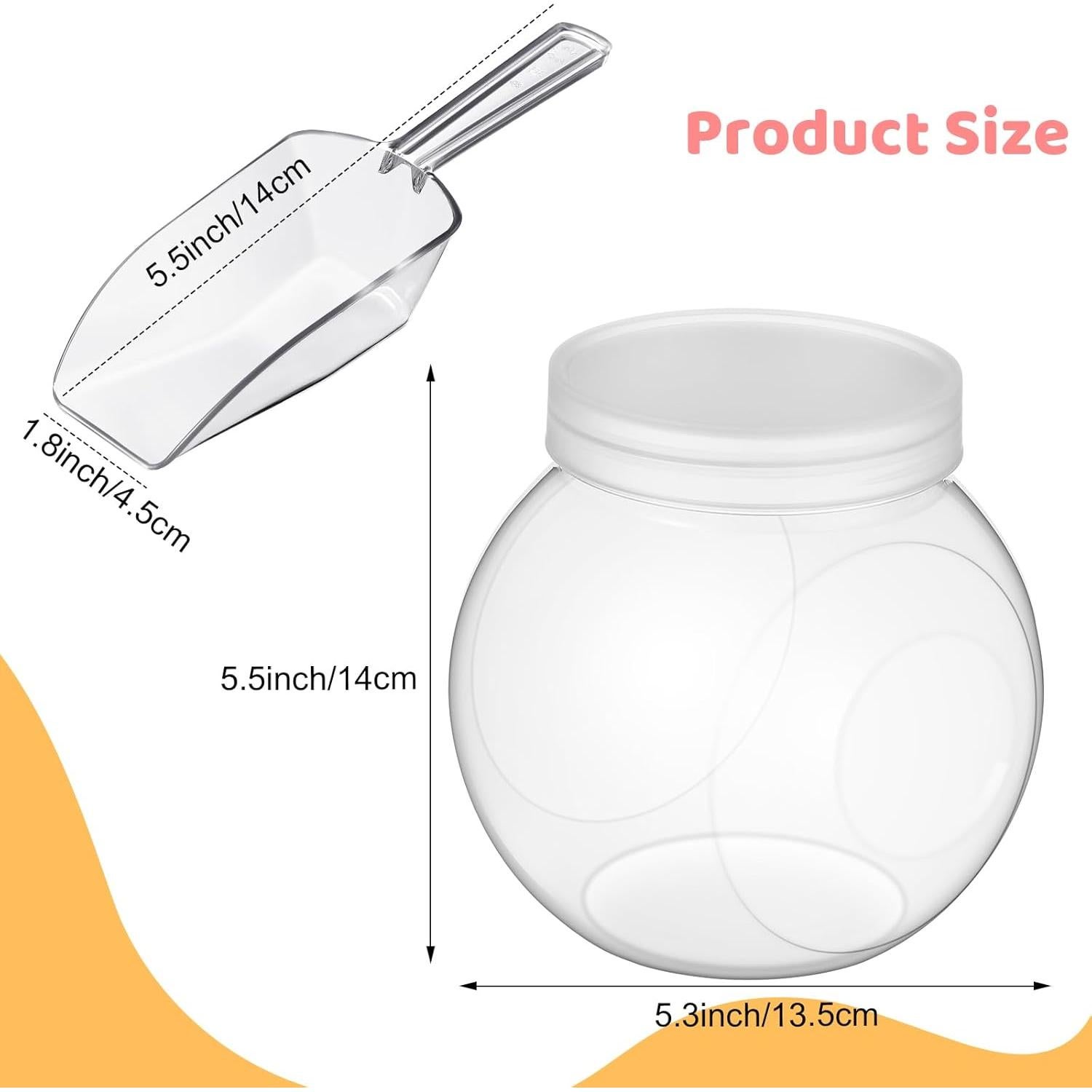 Tarros de Dulces de Plástico Umigy con Tapa 1250 ml - 2 Piezas