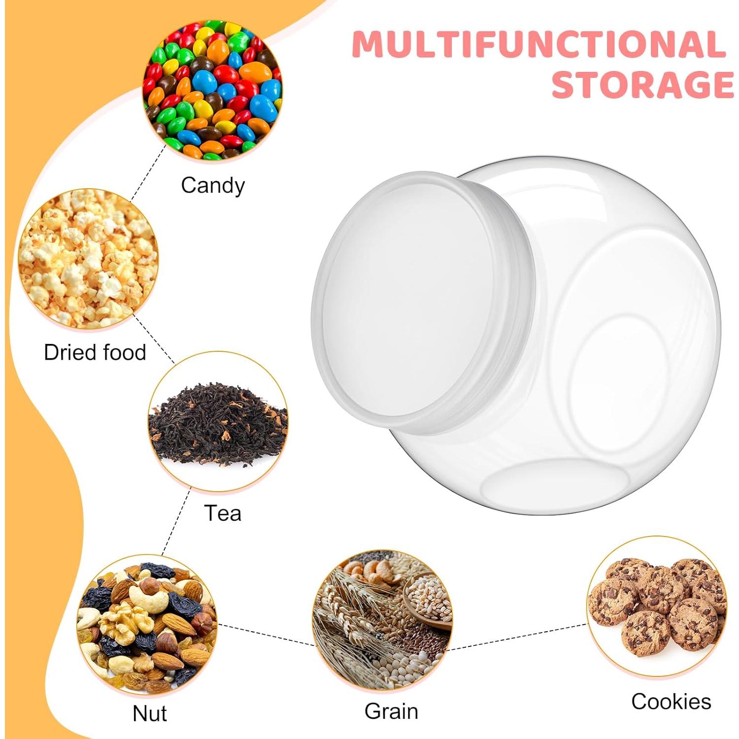 Tarros de Dulces de Plástico Umigy con Tapa 1250 ml - 2 Piezas