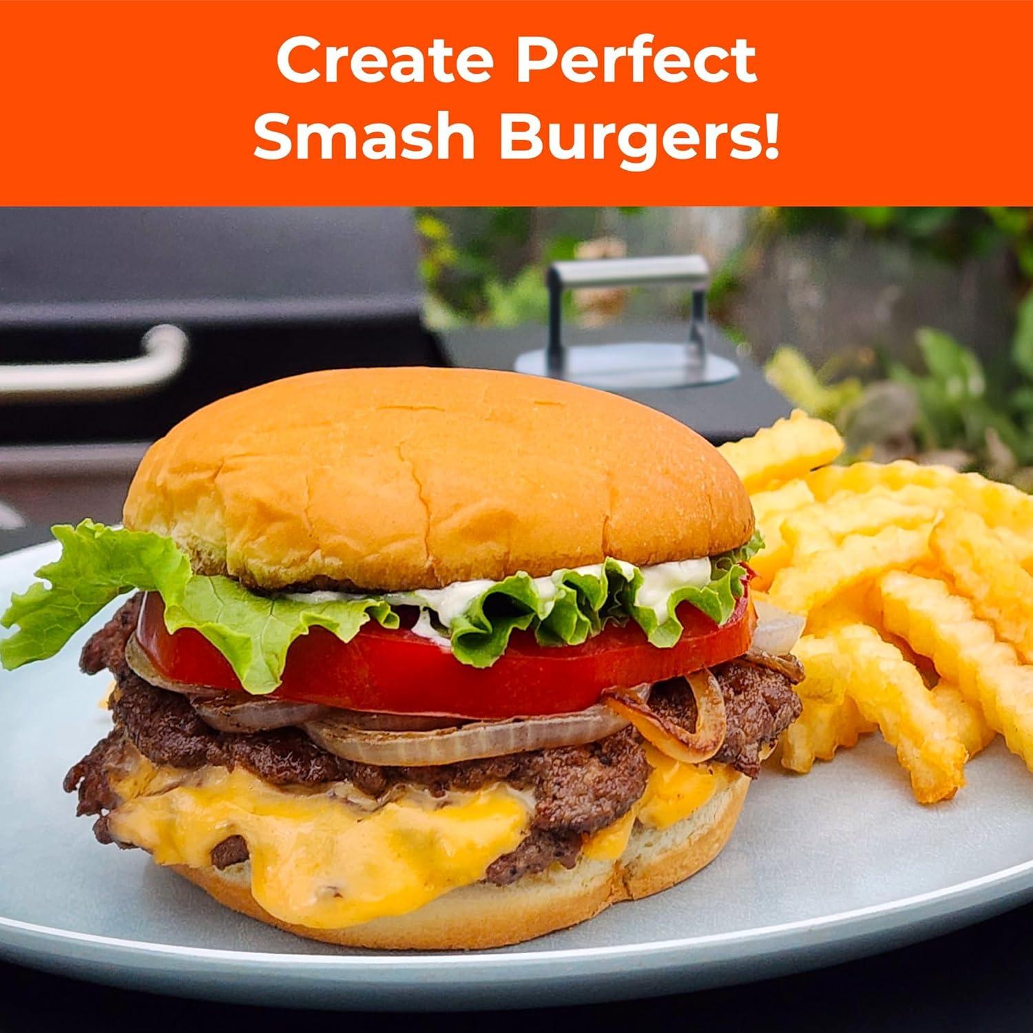 Kit Prensa Hamburguesas Smash Braize 50 Hojas Antiadherentes
