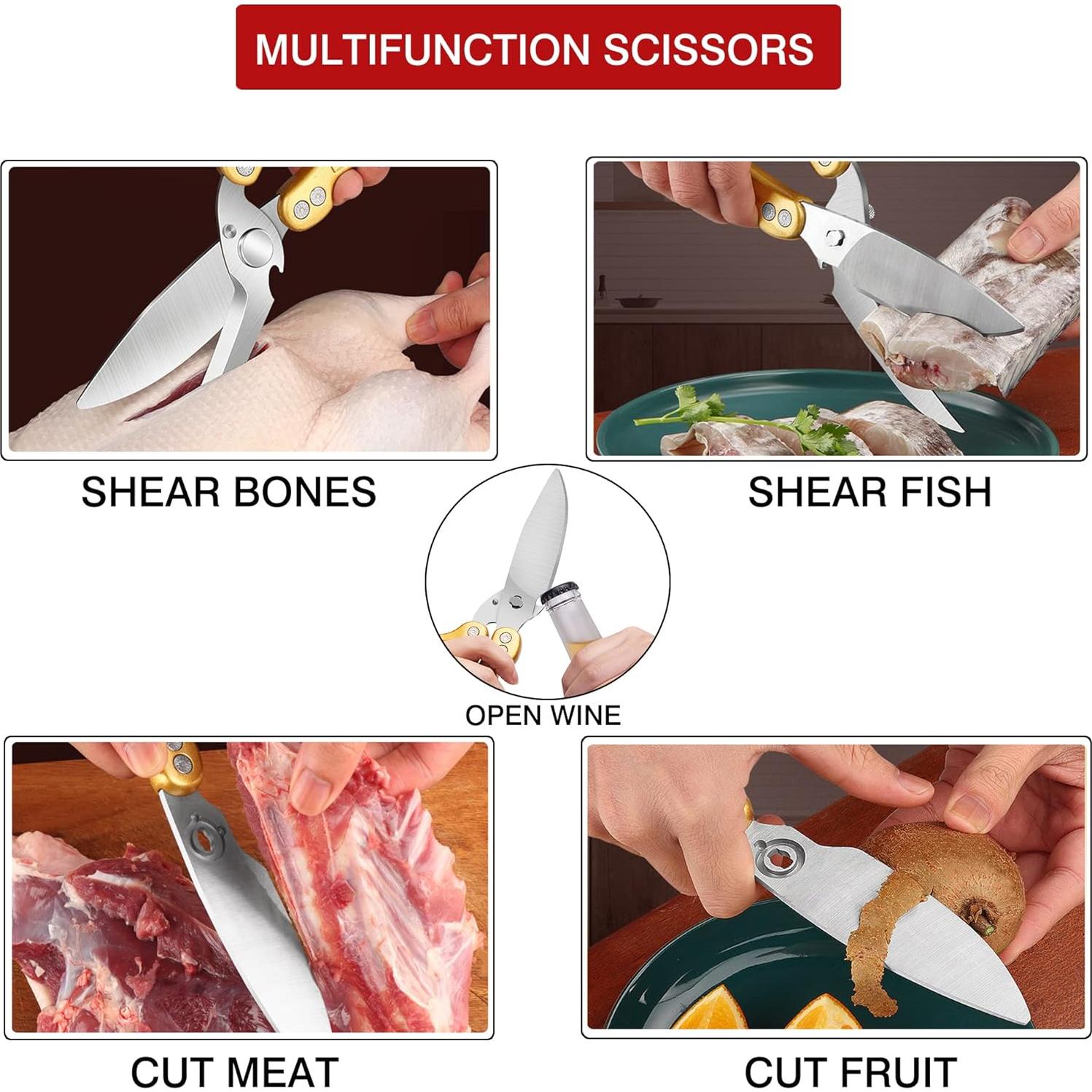 Tijeras de Cocina SLEMOON de Acero Inoxidable 25.4 cm