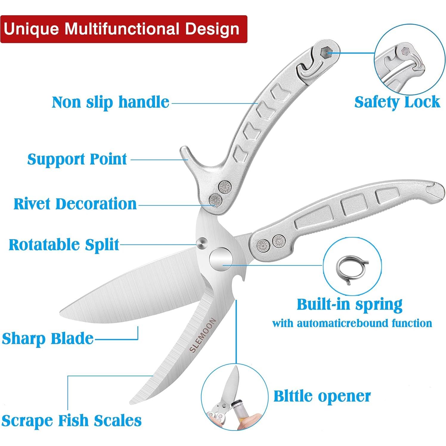Tijeras de Cocina SLEMOON de Acero Inoxidable 25.4 cm