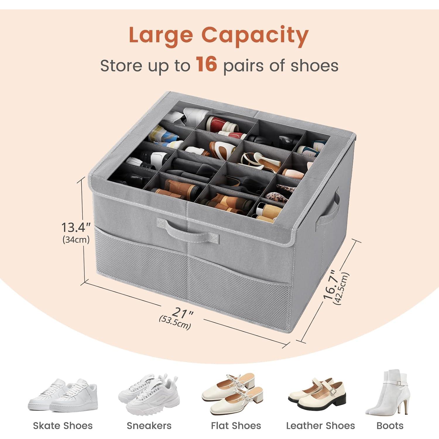 Organizador de Zapatos PHINOX Gris para Closet, 32 Pares