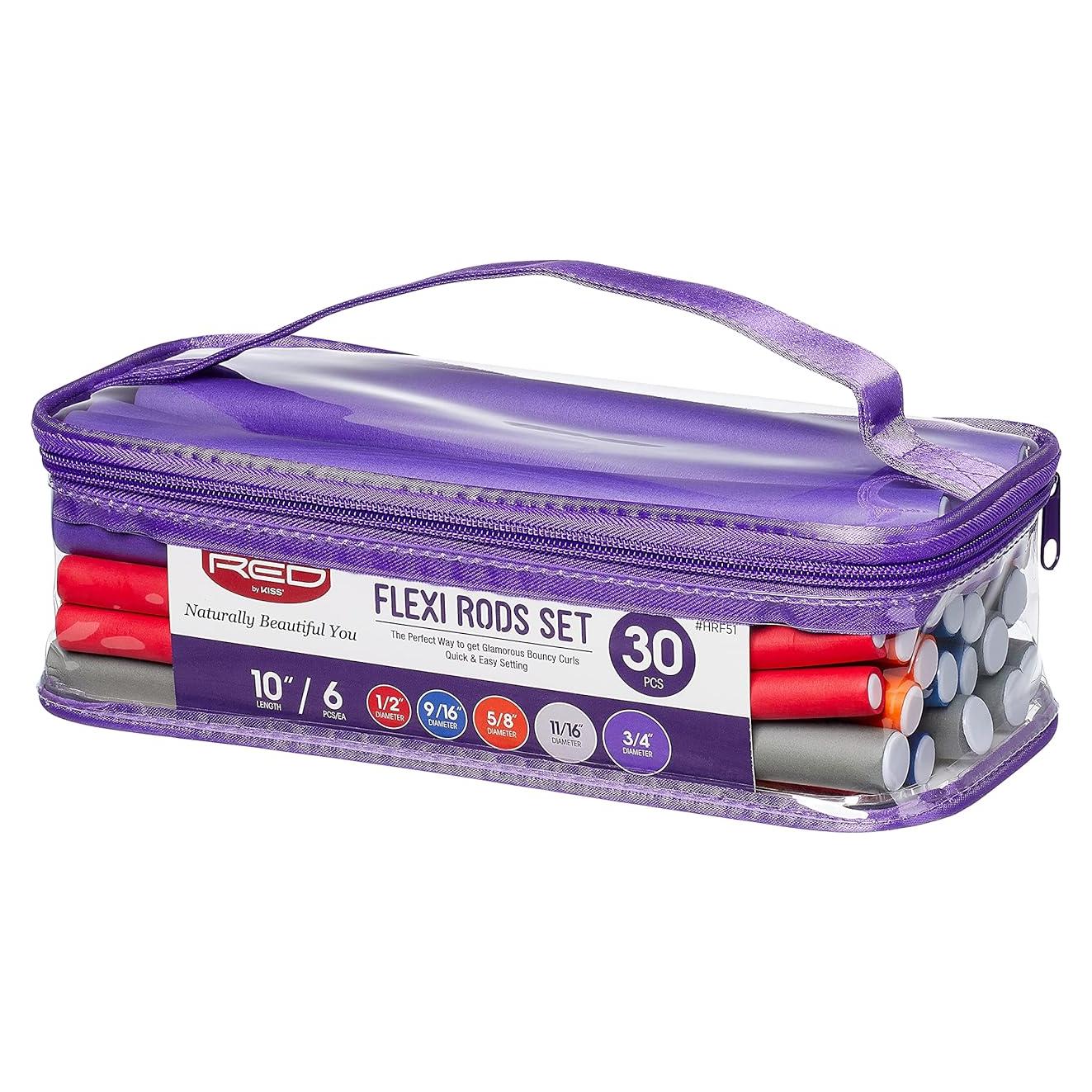 Red by Kiss 30 PCS Varillas Flexibles para Rizar Cabello 25 cm