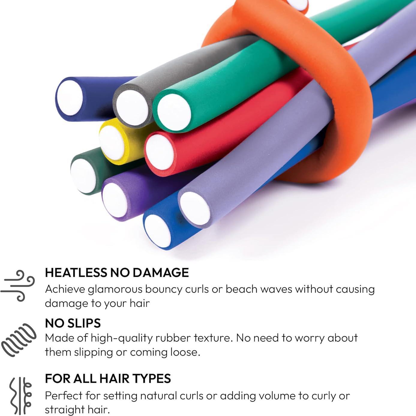 Red by Kiss 30 PCS Varillas Flexibles para Rizar Cabello 25 cm