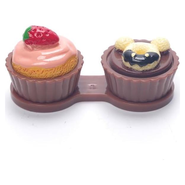 Caja de Lentes de Contacto Portátil THZ03 Caricatura Café