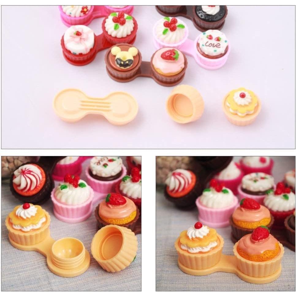 Caja de Lentes de Contacto Portátil THZ03 Caricatura Café