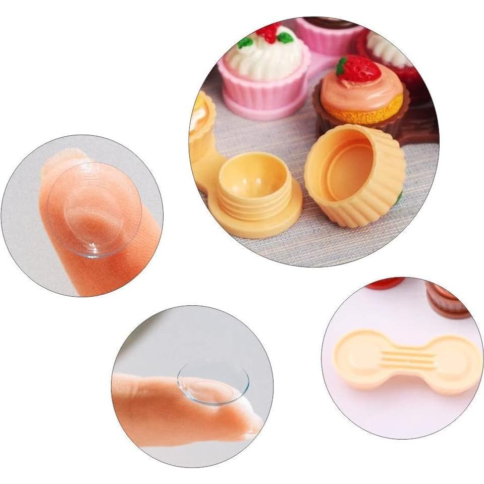 Caja de Lentes de Contacto Portátil THZ03 Caricatura Café