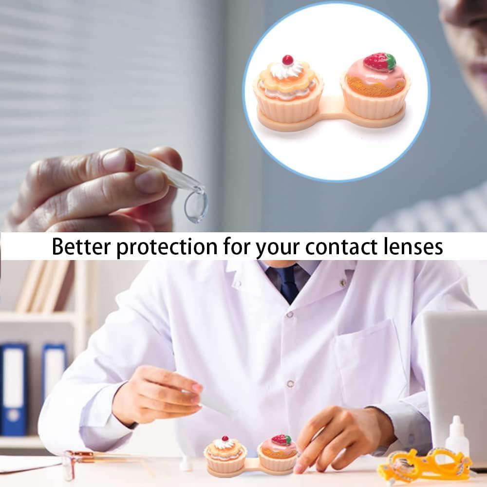 Caja de Lentes de Contacto Portátil THZ03 Caricatura Café