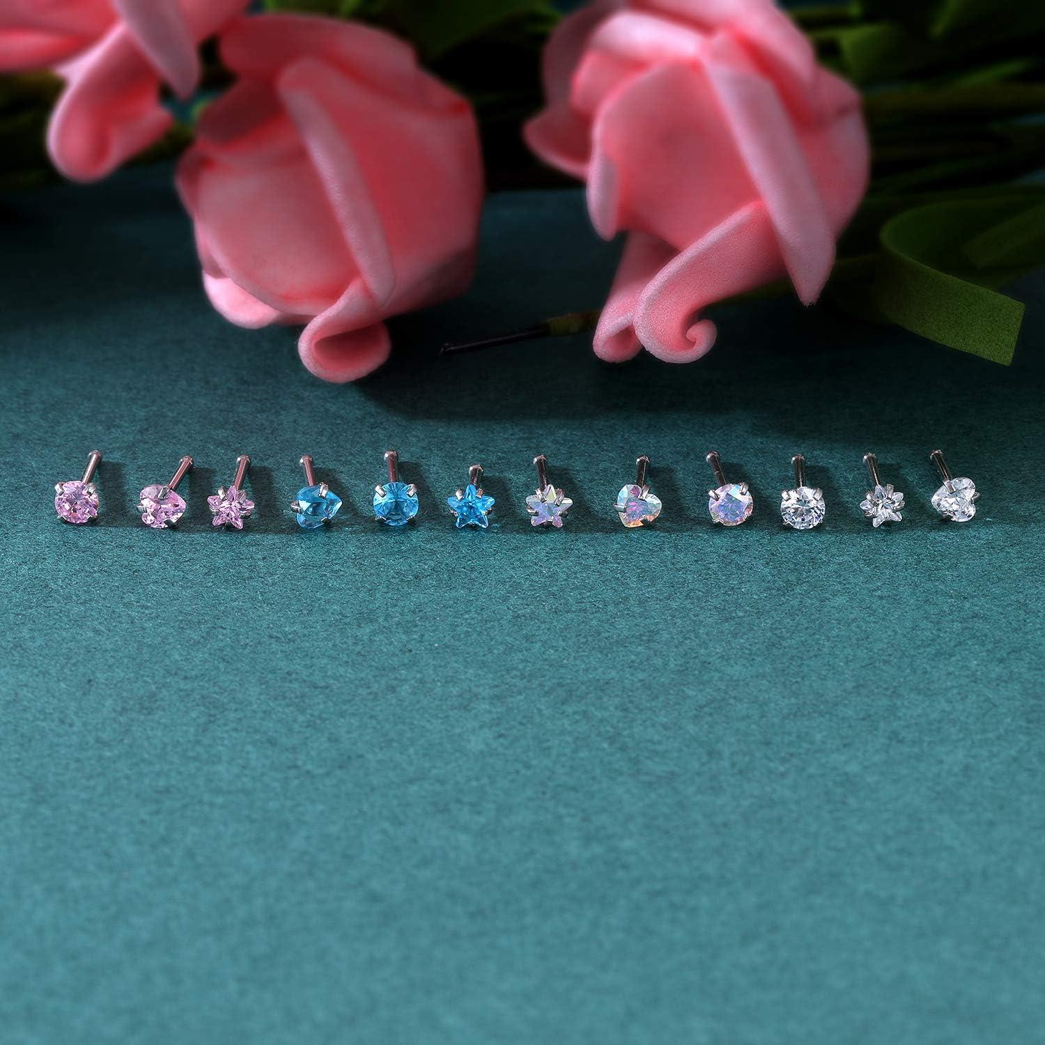 Anillo de Piercing de Nariz ZS 9PCS Acero Inoxidable 20G